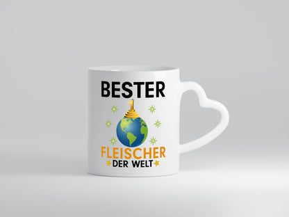 Welt Bester Fleischer | Schlachterei - Herzhenkel Tasse - Kaffeetasse / Geschenk / Familie