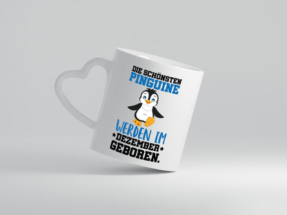 Pinguine Geboren Wunsch Monat - Herzhenkel Tasse - Kaffeetasse / Geschenk / Familie