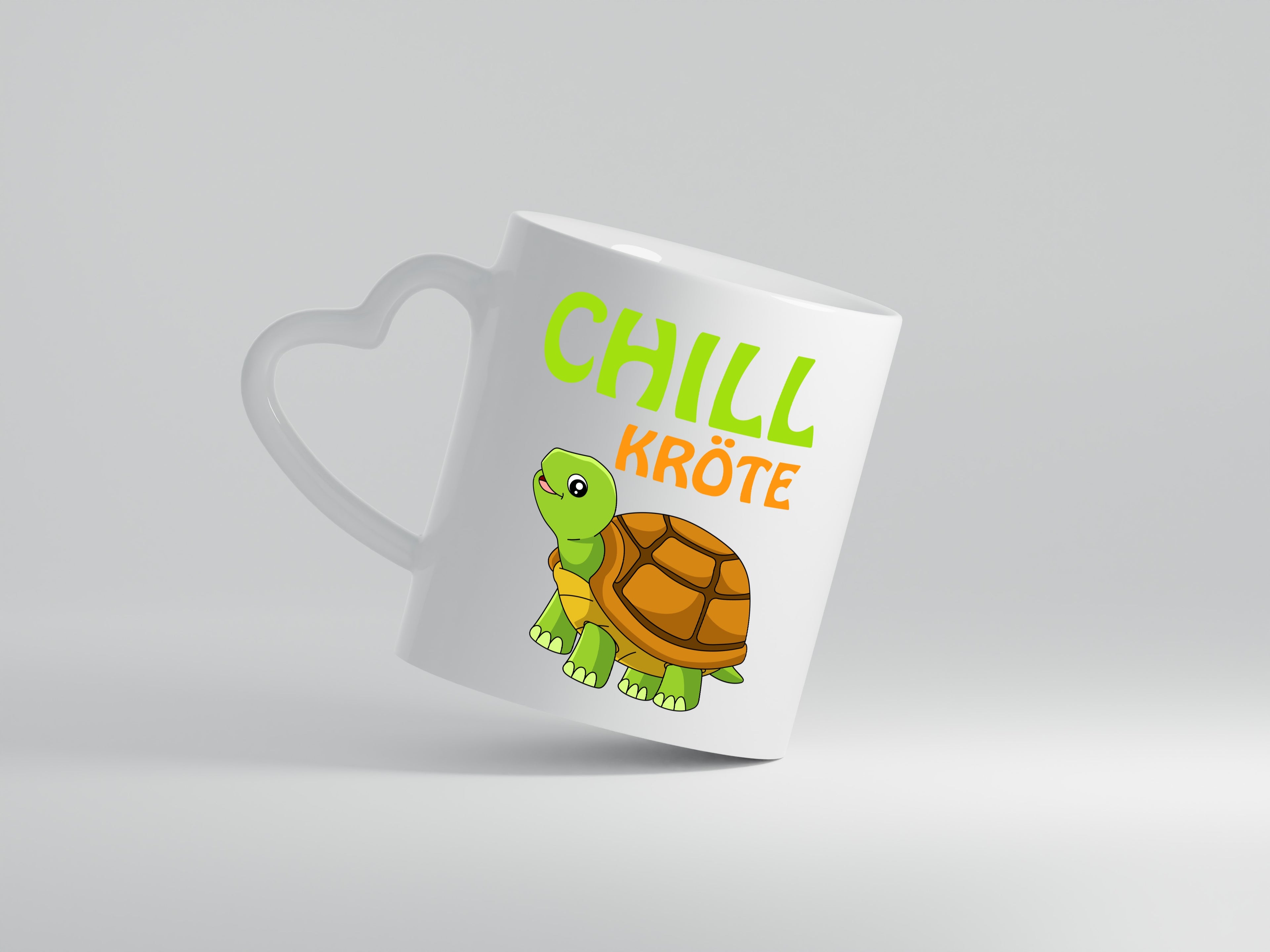 Chill Kröte | lustige Tasse | Spruch | Chillkröte - Herzhenkel Tasse - Kaffeetasse / Geschenk / Familie