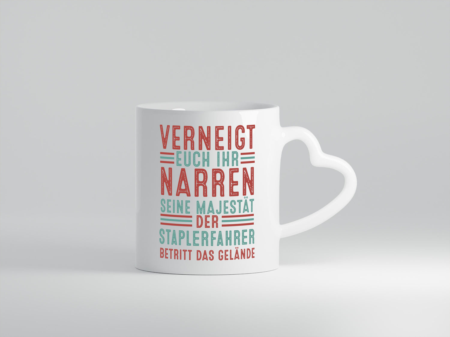 Verneigt euch: Staplerfahrer | Gabelstapler Fahrer - Herzhenkel Tasse - Kaffeetasse / Geschenk / Familie