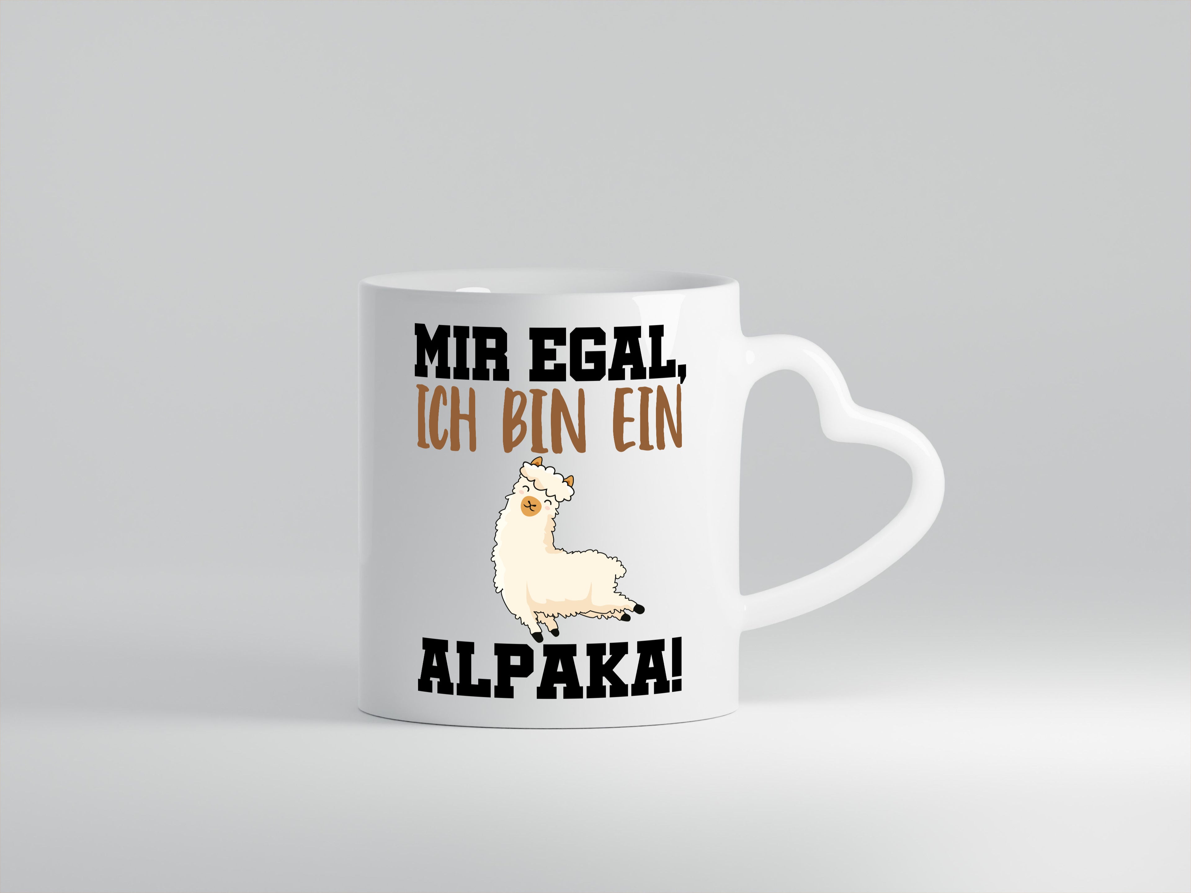 Ich bin ein Alpaka! - Herzhenkel Tasse - Kaffeetasse / Geschenk / Familie