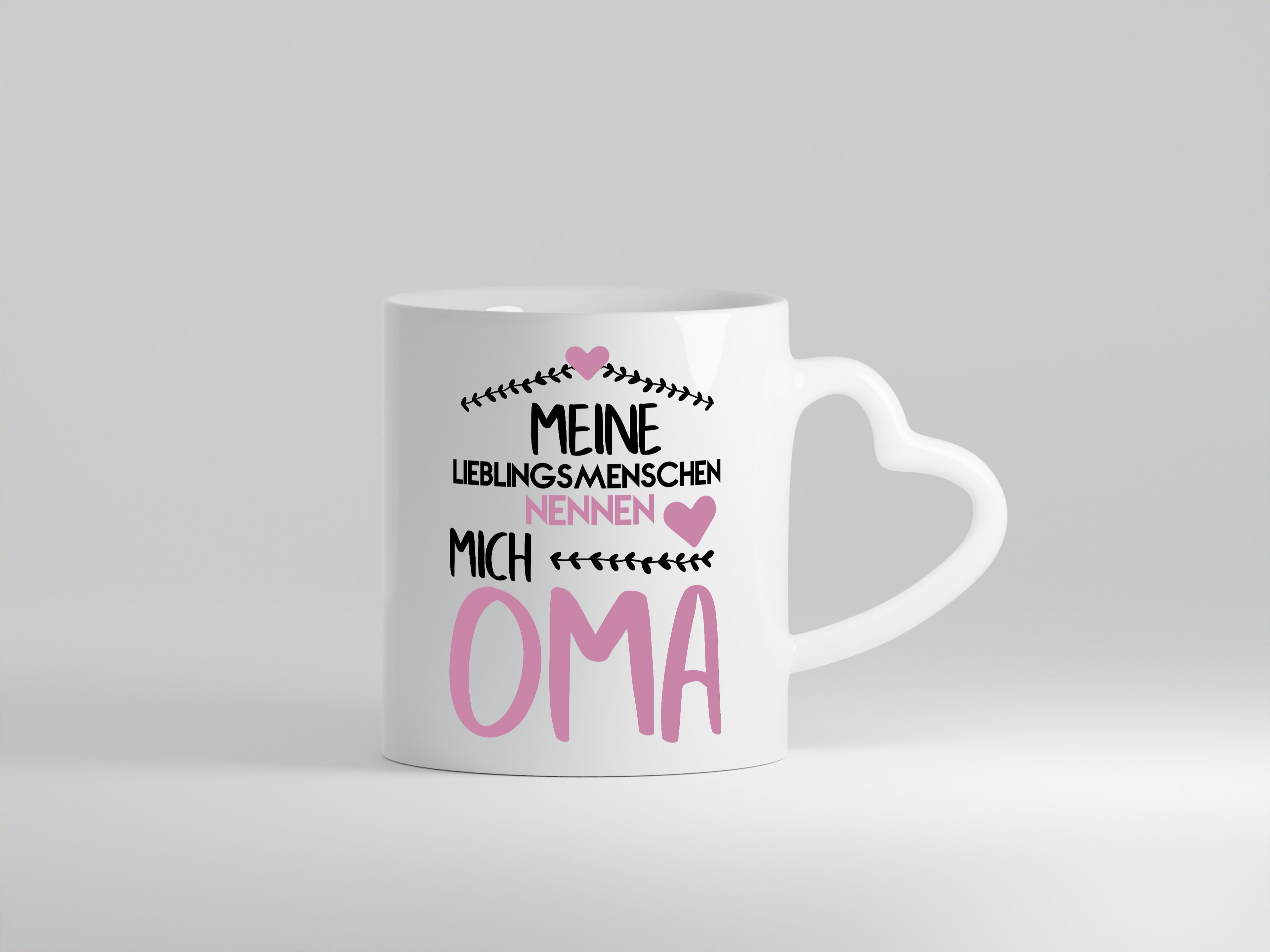 Oma Tasse | Lieblingsmenschen | Großmutter | Herzen - Herzhenkel Tasse - Kaffeetasse / Geschenk / Familie