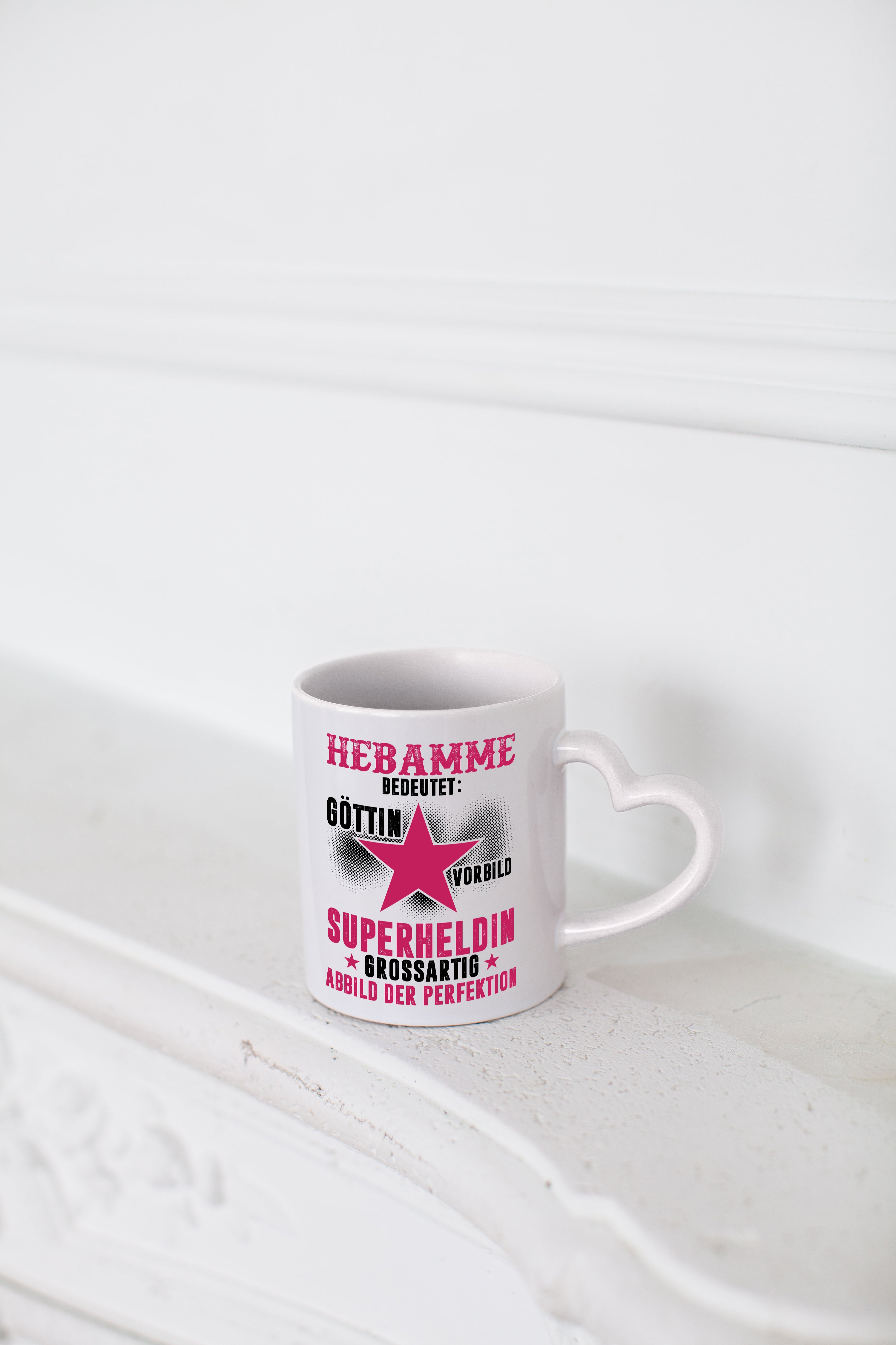 Bedeutung von Hebamme | Geburtshilfe - Herzhenkel Tasse - Kaffeetasse / Geschenk / Familie