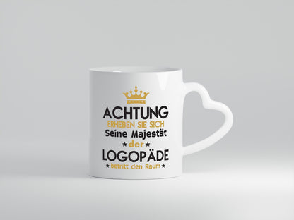 Seine Majestät Logopäde | Sprachtherapie - Herzhenkel Tasse - Kaffeetasse / Geschenk / Familie