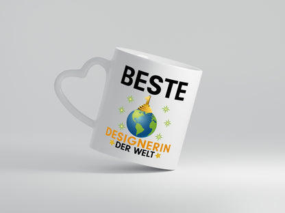 Welt Beste Designerin | Mode - Herzhenkel Tasse - Kaffeetasse / Geschenk / Familie