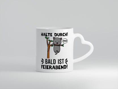 Feierabend! - Herzhenkel Tasse - Kaffeetasse / Geschenk / Familie