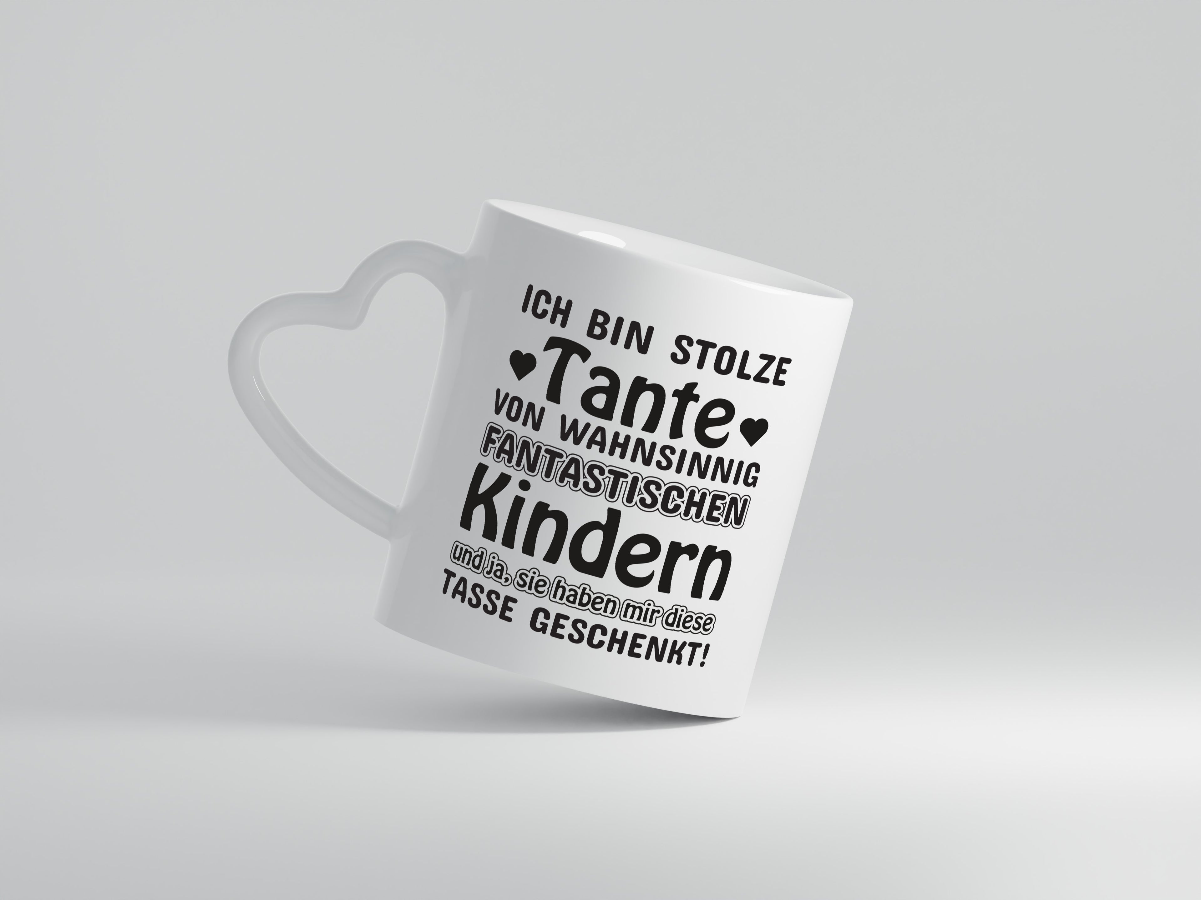 Stolze Tante | Spruch Tasse lustig | Neffe | Nichte - Herzhenkel Tasse - Kaffeetasse / Geschenk / Familie