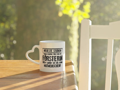 Neuste Studien: Försterin | Forst Arbeit - Herzhenkel Tasse - Kaffeetasse / Geschenk / Familie