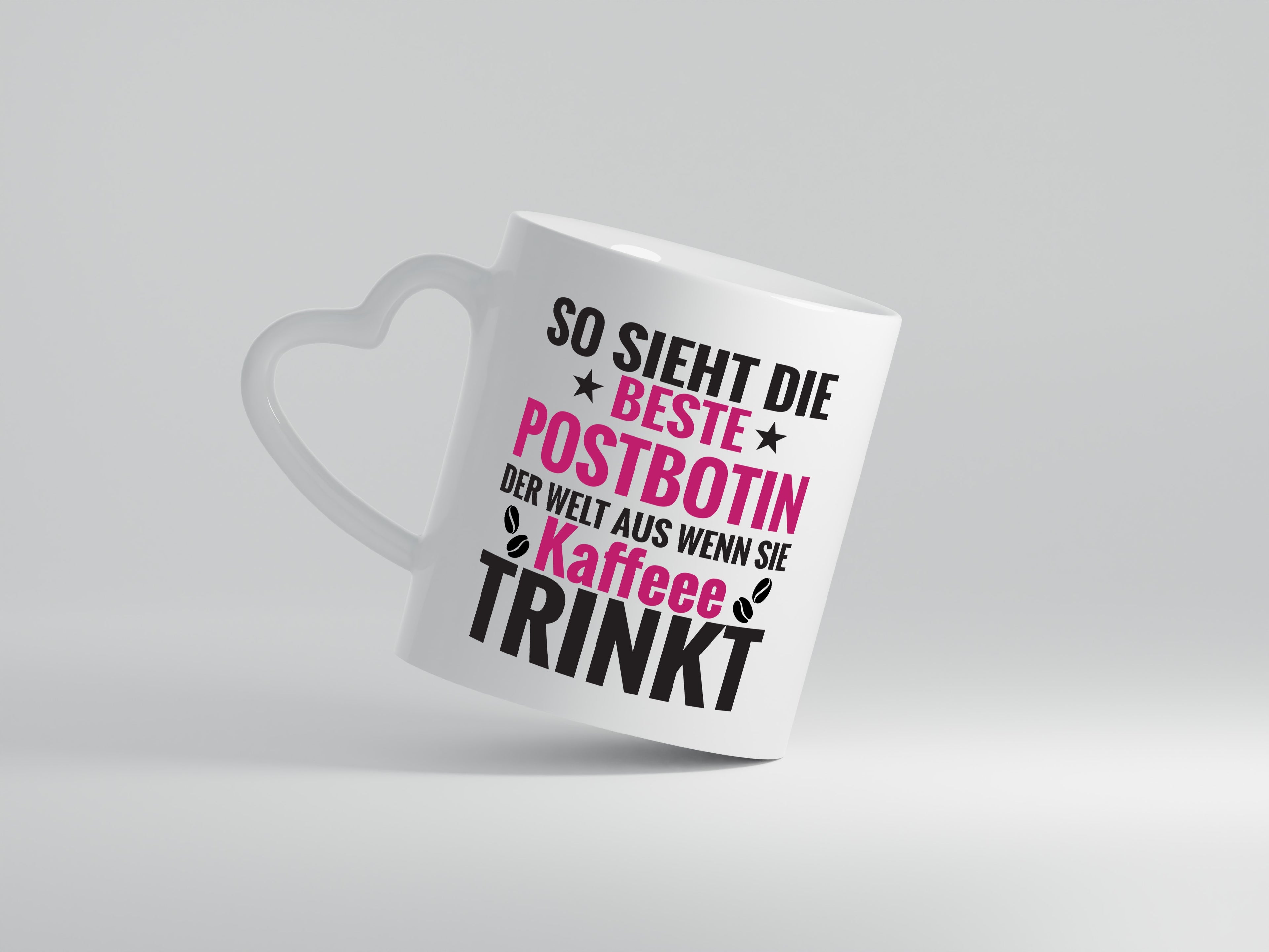 Kaffee Trink: Postbotin | Beruf Post | Briefträger - Herzhenkel Tasse - Kaffeetasse / Geschenk / Familie