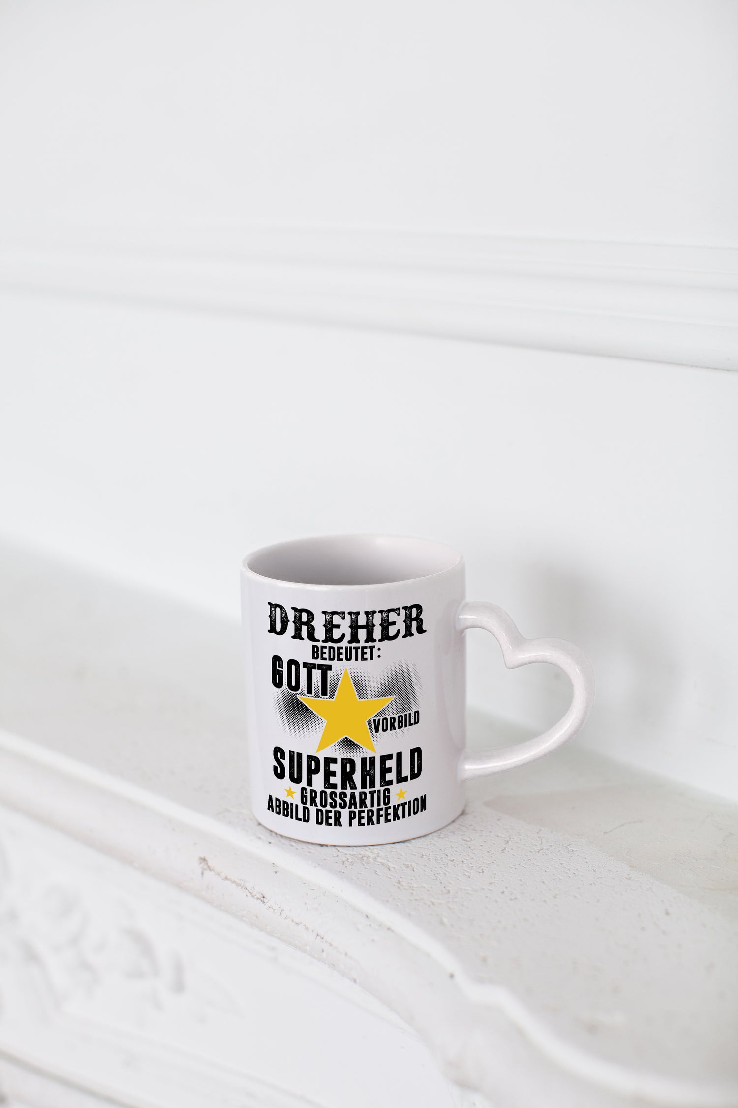 Bedeutung von Dreher | Fräser | Dreher - Herzhenkel Tasse - Kaffeetasse / Geschenk / Familie