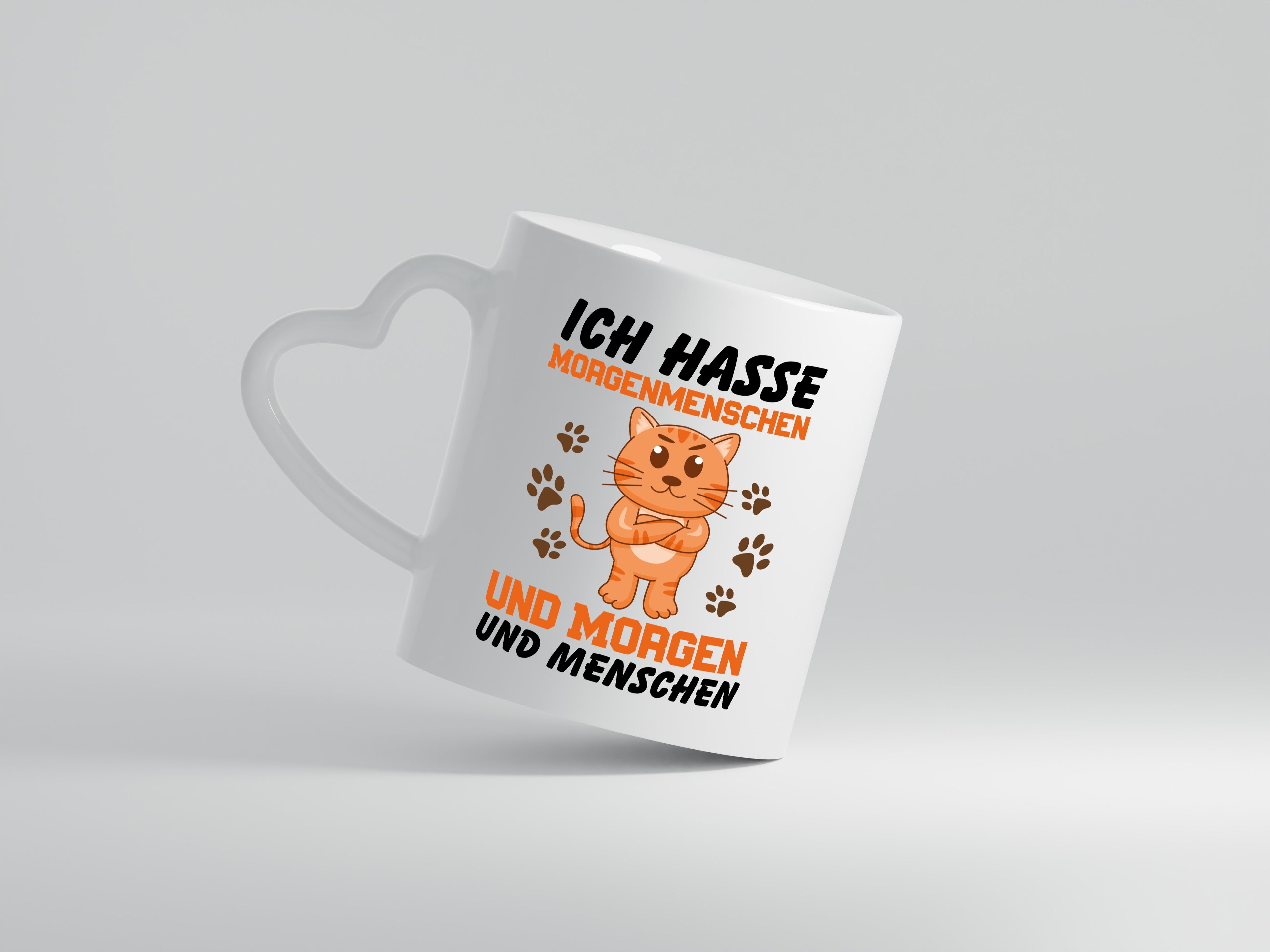 Ich hasse Menschen - Herzhenkel Tasse - Kaffeetasse / Geschenk / Familie