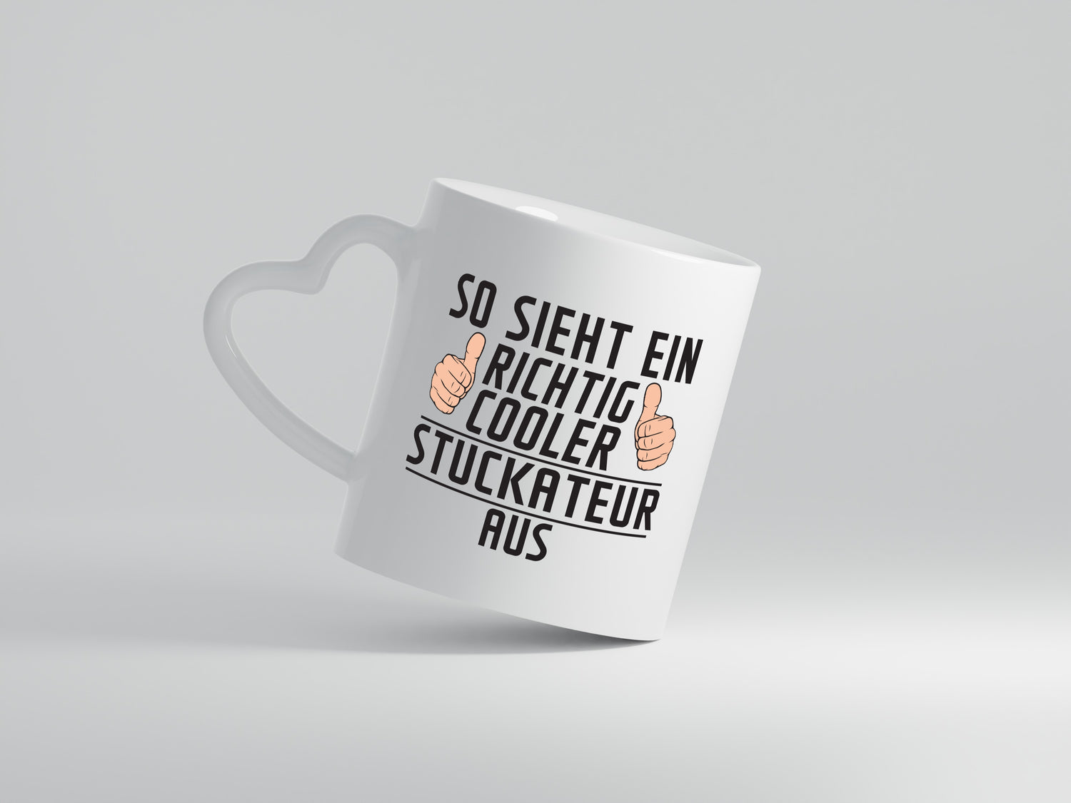 Richtig Cooler Stuckateur | Innenausbau | Beruf - Herzhenkel Tasse - Kaffeetasse / Geschenk / Familie