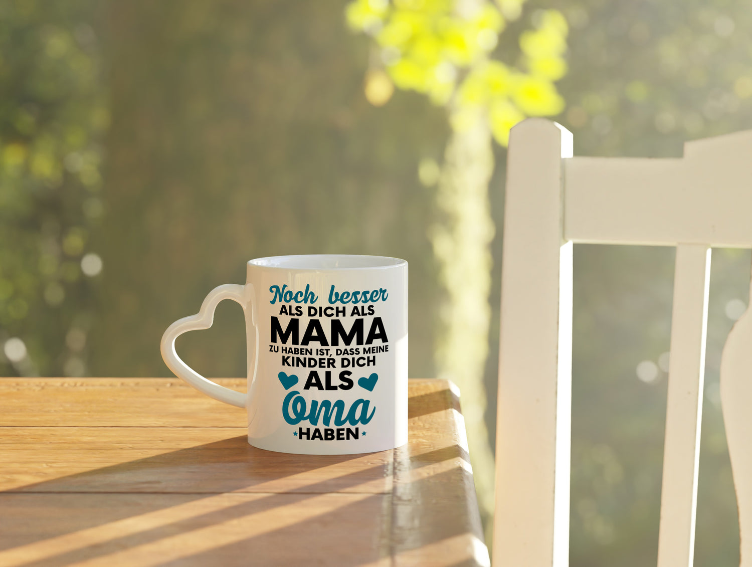 Oma Tasse | Großmutter Tasse | Tochter | schöner Spruch - Herzhenkel Tasse - Kaffeetasse / Geschenk / Familie