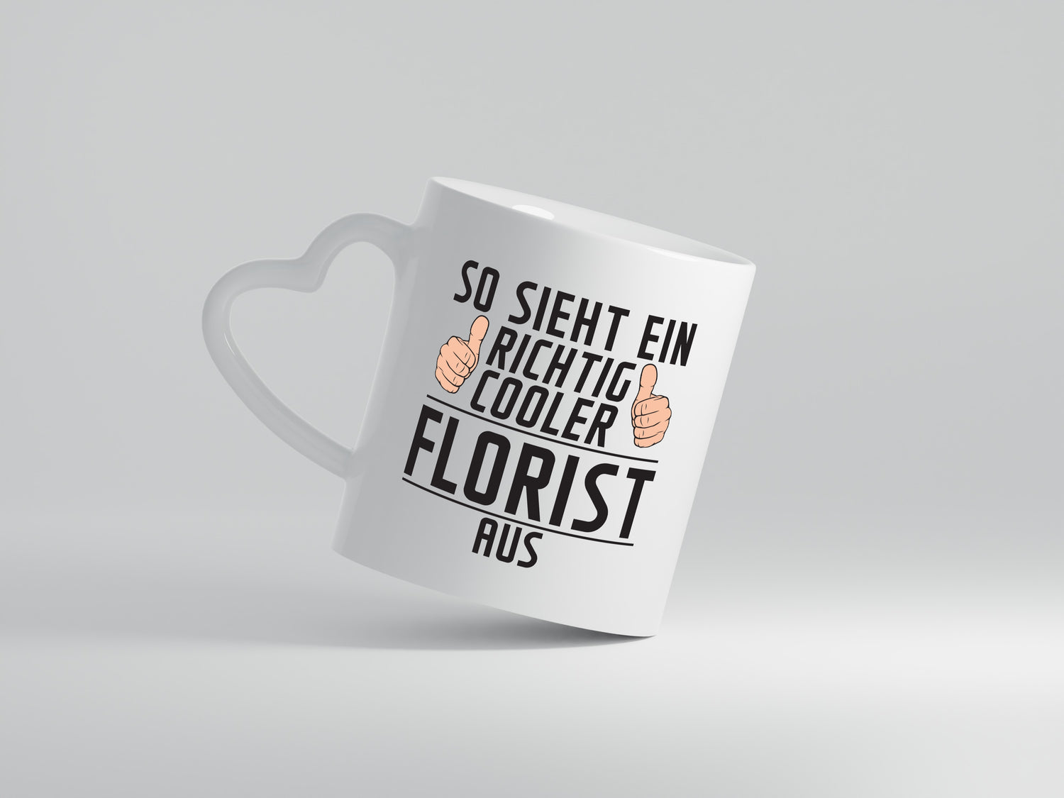 Richtig Cooler Florist | Blumen Verkäufer - Herzhenkel Tasse - Kaffeetasse / Geschenk / Familie