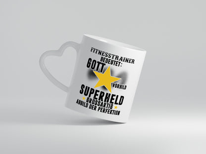 Bedeutung von Fitnesstrainer | Personal Trainer | Sport - Herzhenkel Tasse - Kaffeetasse / Geschenk / Familie