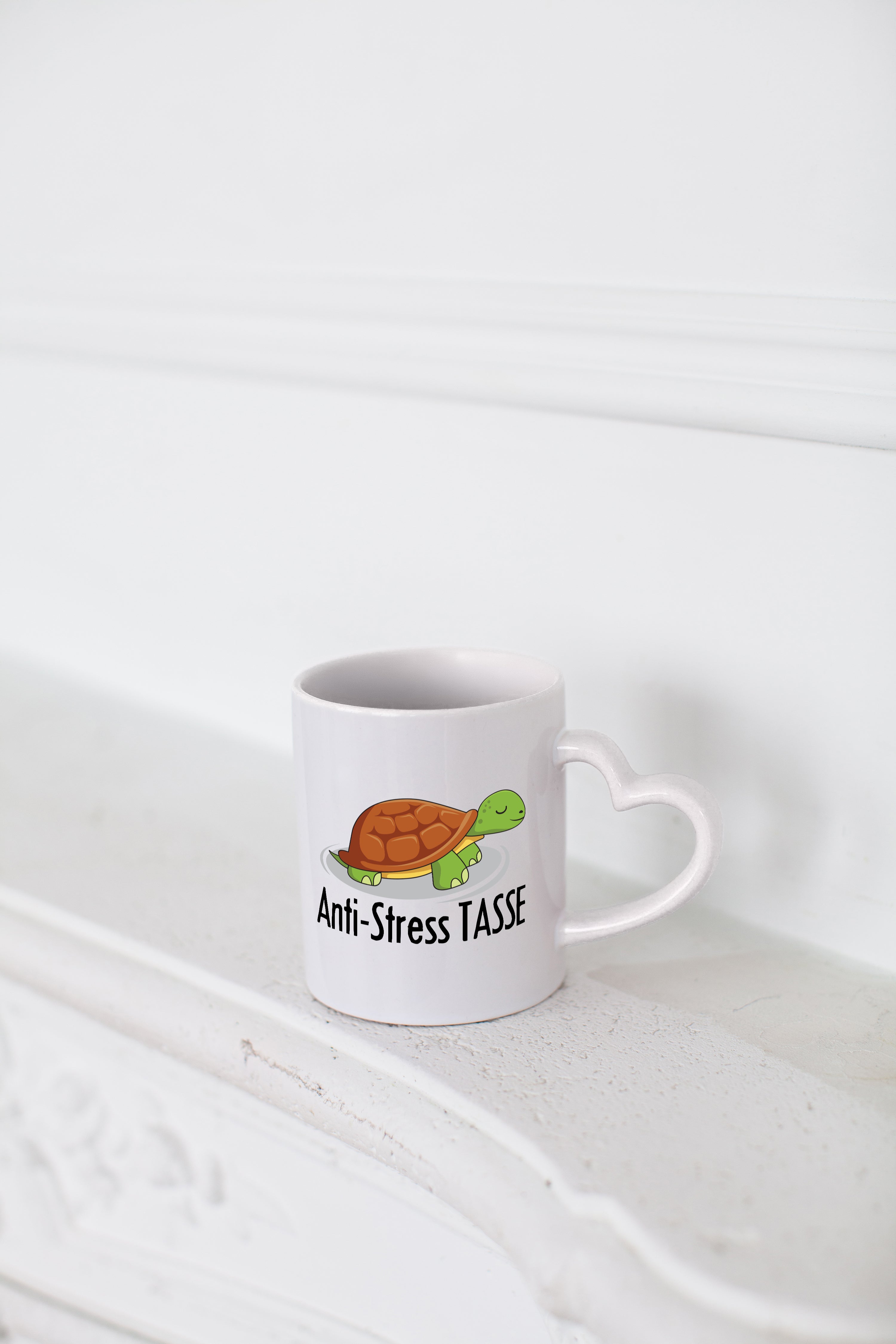 Anti Stress Schildkröte - Herzhenkel Tasse - Kaffeetasse / Geschenk / Familie