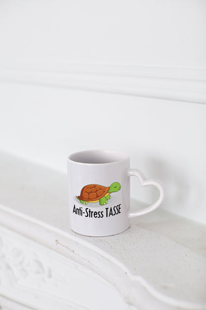 Anti Stress Schildkröte - Herzhenkel Tasse - Kaffeetasse / Geschenk / Familie