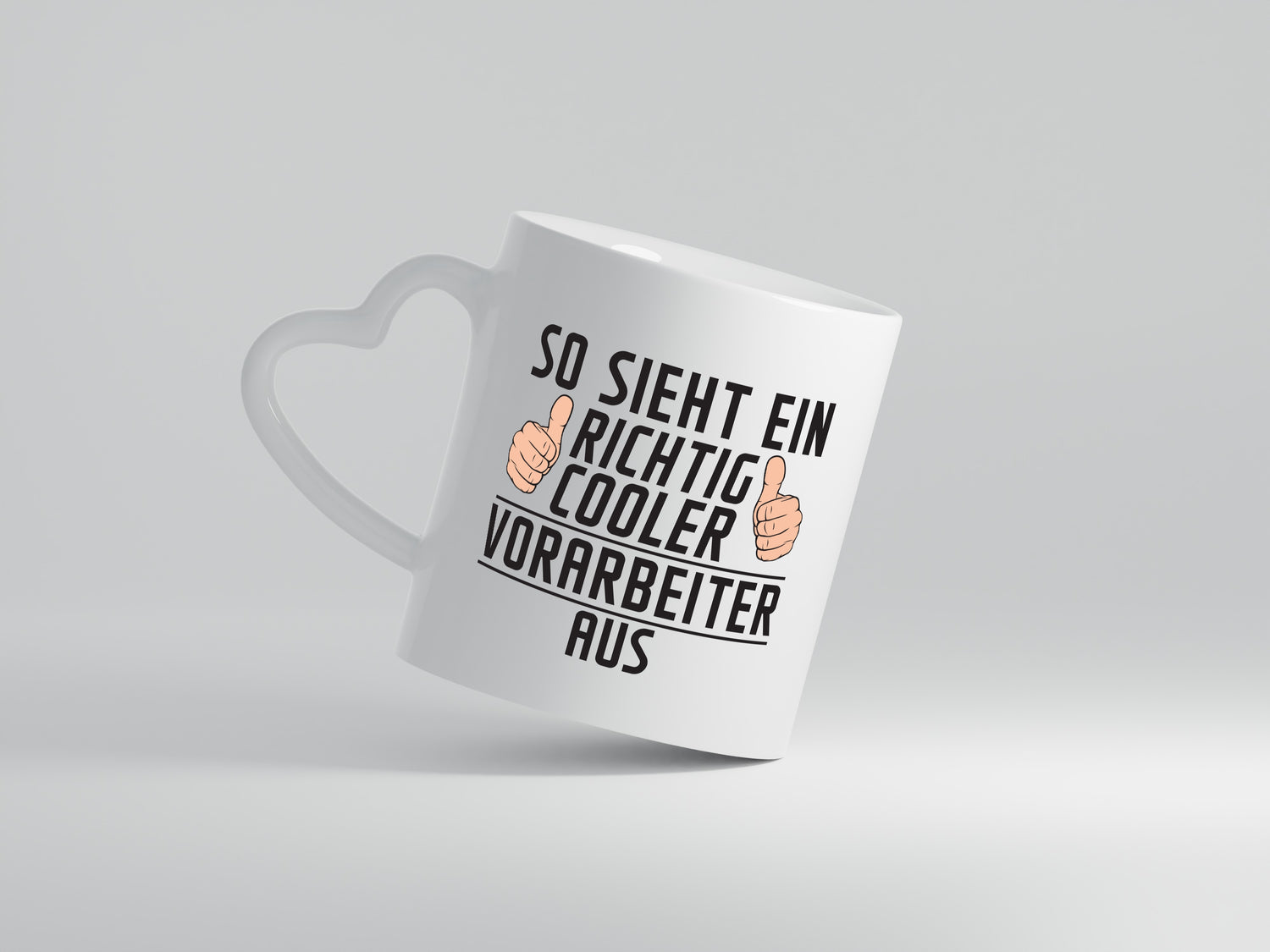 Richtig Cooler Vorarbeiter | Kollege | Teamleiter - Herzhenkel Tasse - Kaffeetasse / Geschenk / Familie