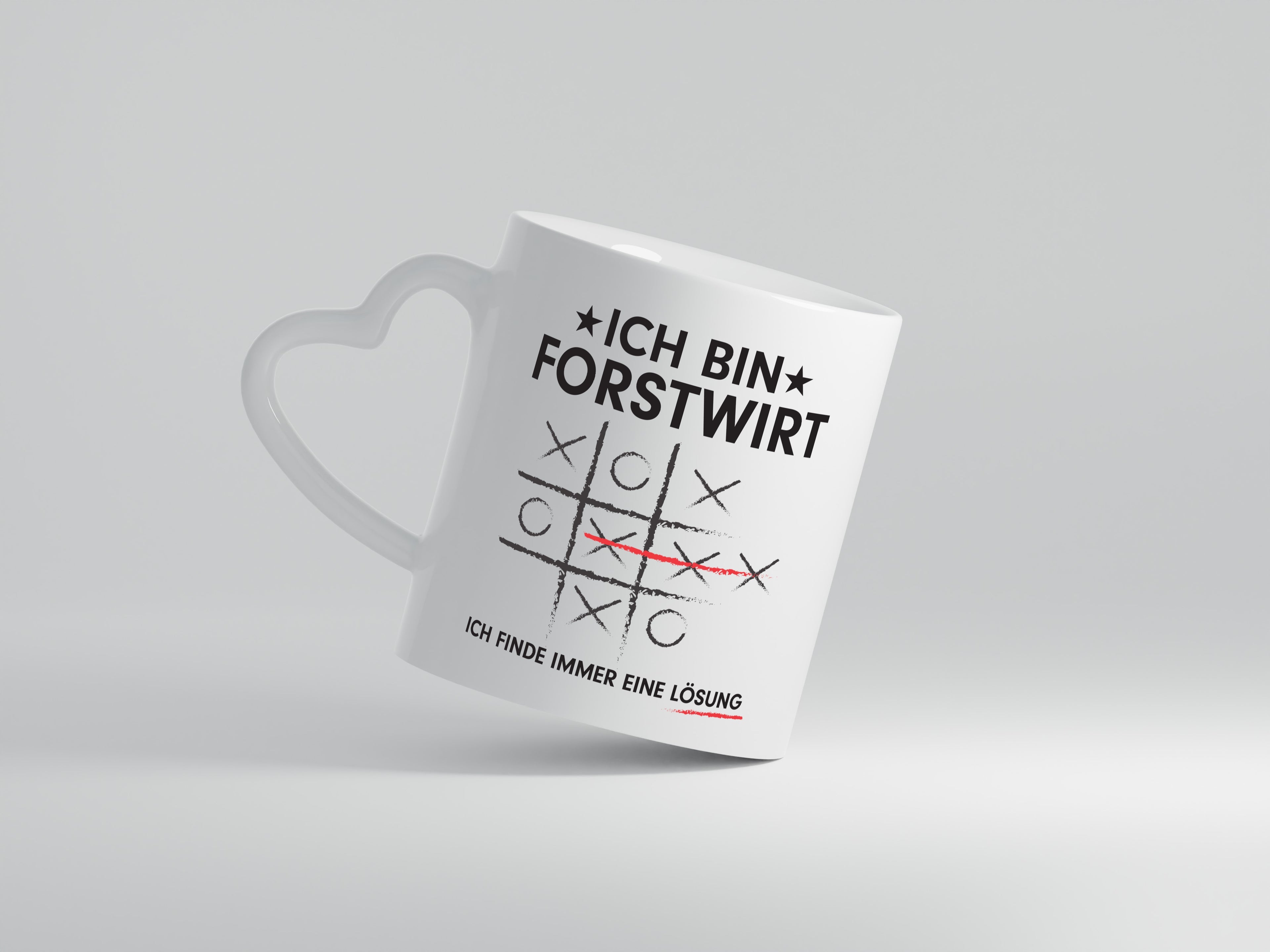 Lösung Finden: Forstwirt | Waldarbeiter - Herzhenkel Tasse - Kaffeetasse / Geschenk / Familie