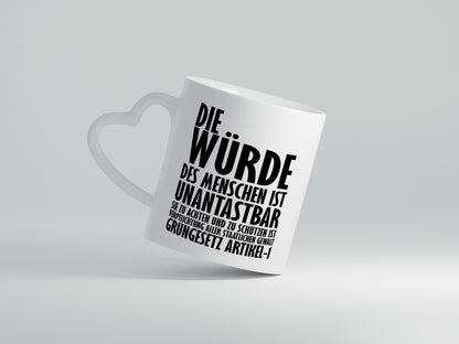 Unantastbar - Herzhenkel Tasse - Kaffeetasse / Geschenk / Familie