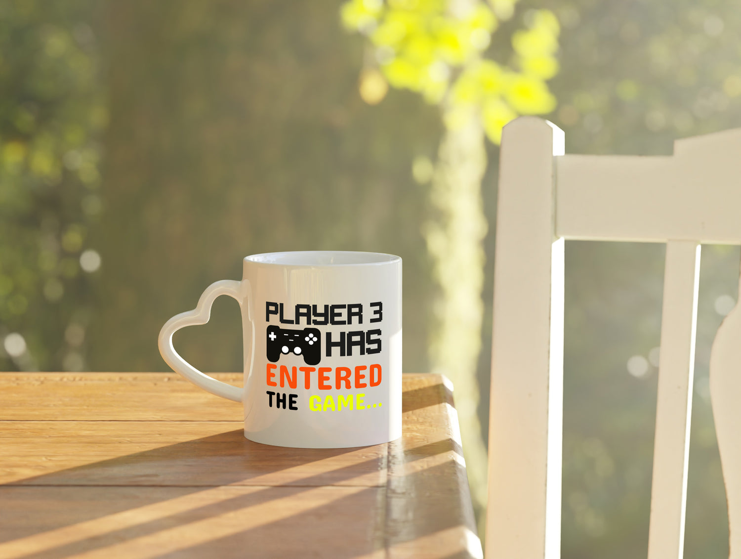 Player 3 | Schwangerschaft Tasse | Nachwuchs | Eltern - Herzhenkel Tasse - Kaffeetasse / Geschenk / Familie