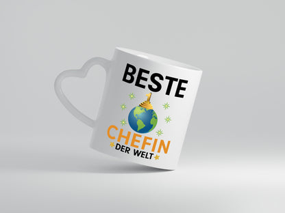 Welt Beste Chefin | Führungskraft | Vorgesetzte - Herzhenkel Tasse - Kaffeetasse / Geschenk / Familie