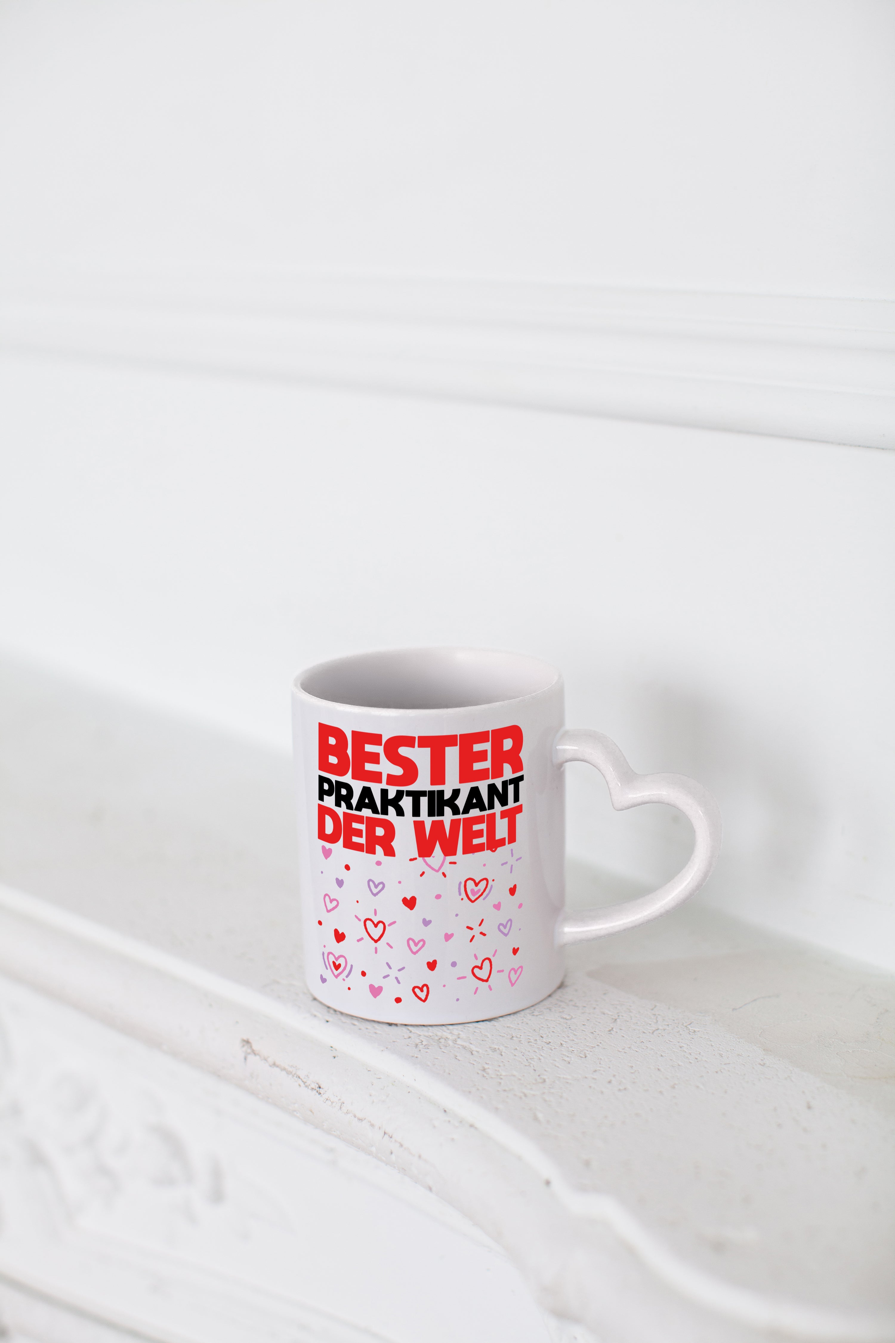 Bester Praktikant der Welt | Praktikum Tasse | Arbeit - Herzhenkel Tasse - Kaffeetasse / Geschenk / Familie