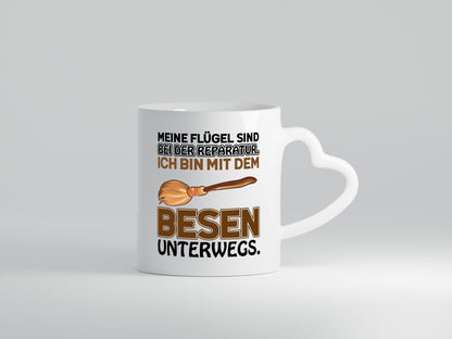 Flügel Reperatur - Herzhenkel Tasse - Kaffeetasse / Geschenk / Familie