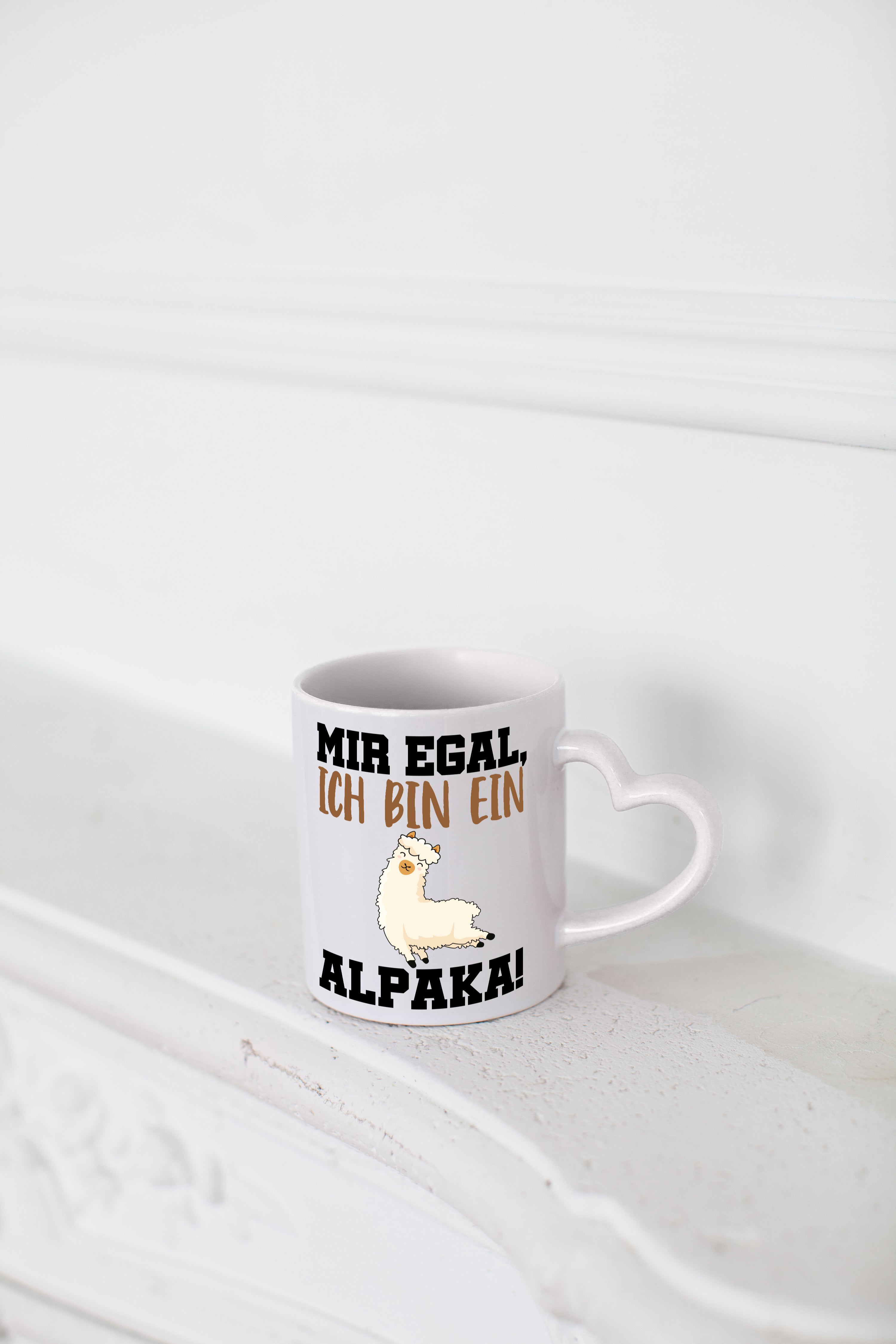 Ich bin ein Alpaka! - Herzhenkel Tasse - Kaffeetasse / Geschenk / Familie