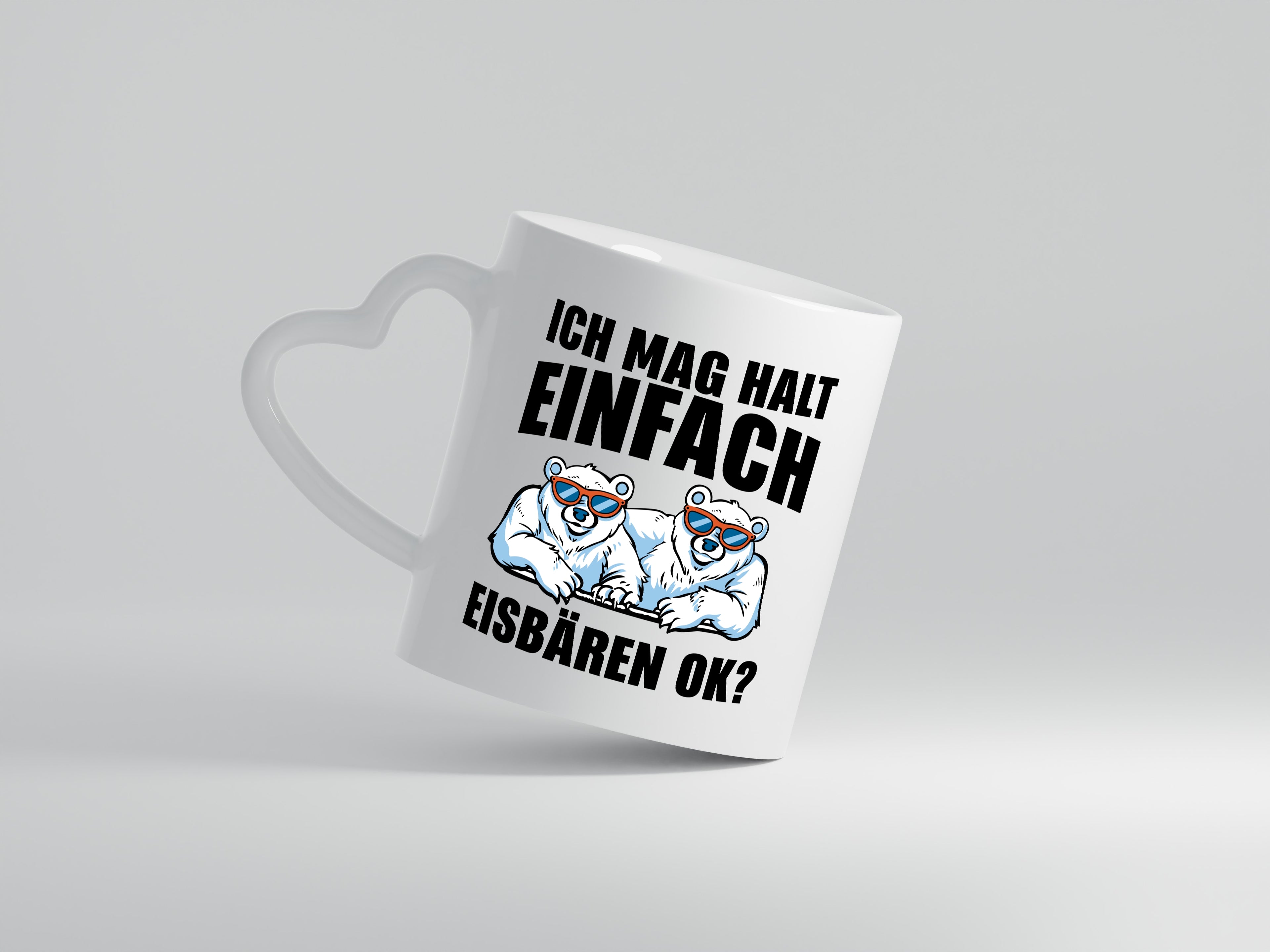 Ich mag Eisbären - Herzhenkel Tasse - Kaffeetasse / Geschenk / Familie