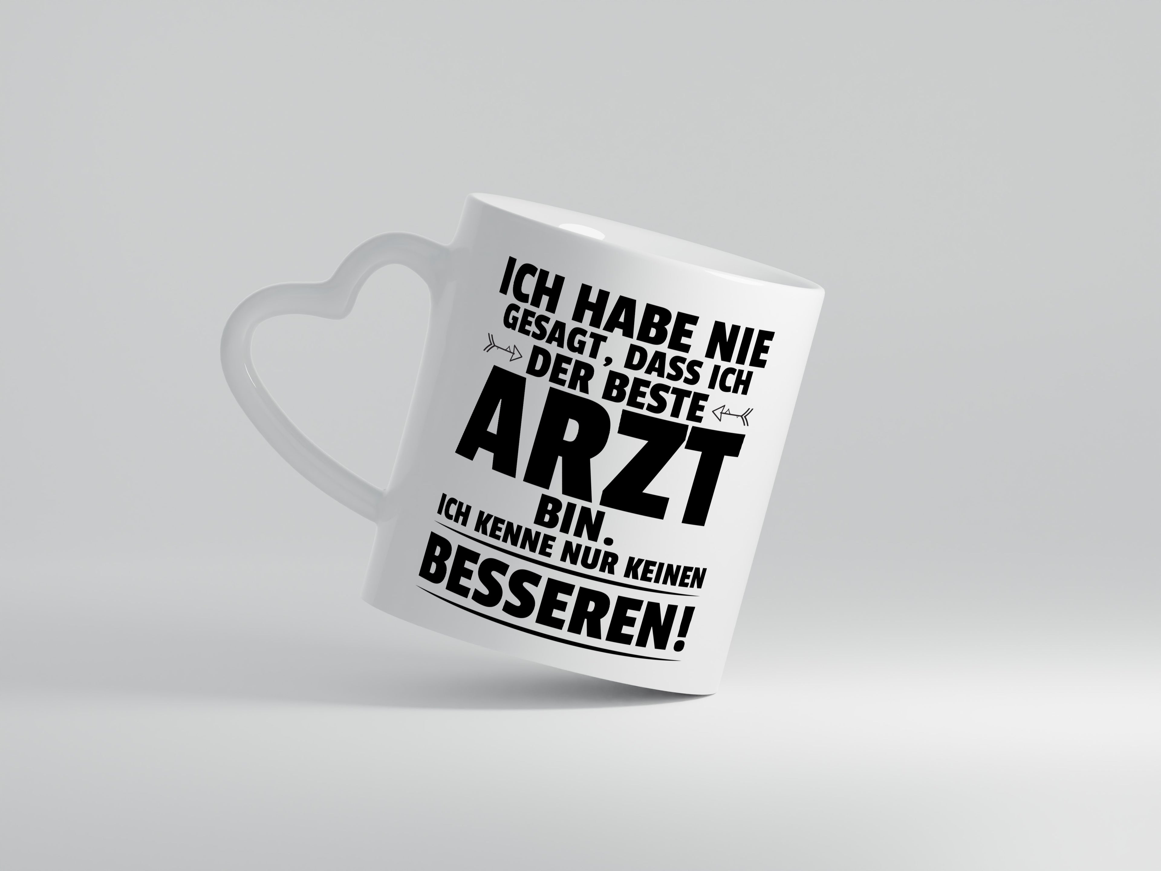 Der Beste Arzt | Medizin | Doktor | Facharzt - Herzhenkel Tasse - Kaffeetasse / Geschenk / Familie