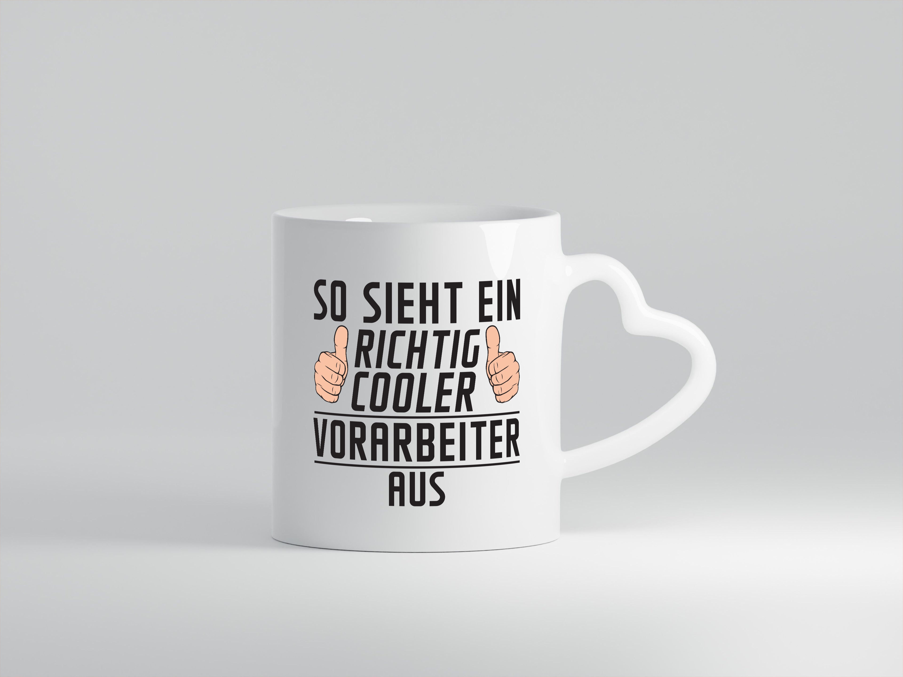 Richtig Cooler Vorarbeiter | Kollege | Teamleiter - Herzhenkel Tasse - Kaffeetasse / Geschenk / Familie