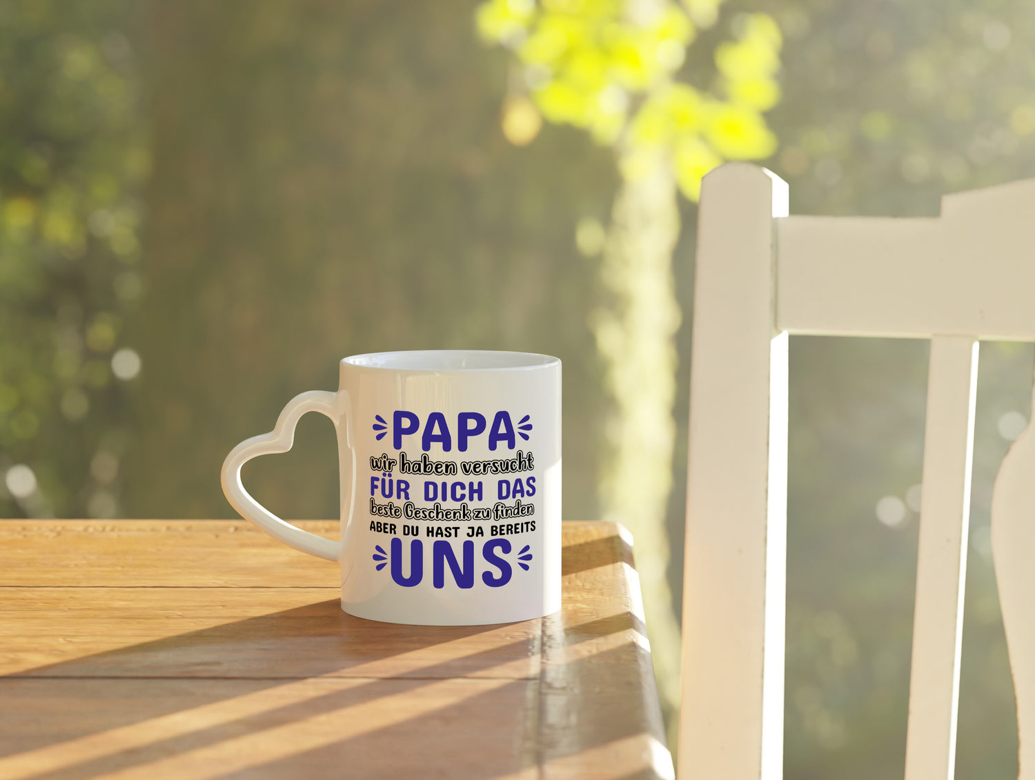 Papa Tasse | Spruch Vater | Kinder Humor | Vatertag - Herzhenkel Tasse - Kaffeetasse / Geschenk / Familie