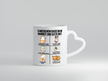 Katze Comic | Katzenbesitzer Tasse | lustiger Spruch - Herzhenkel Tasse - Kaffeetasse / Geschenk / Familie