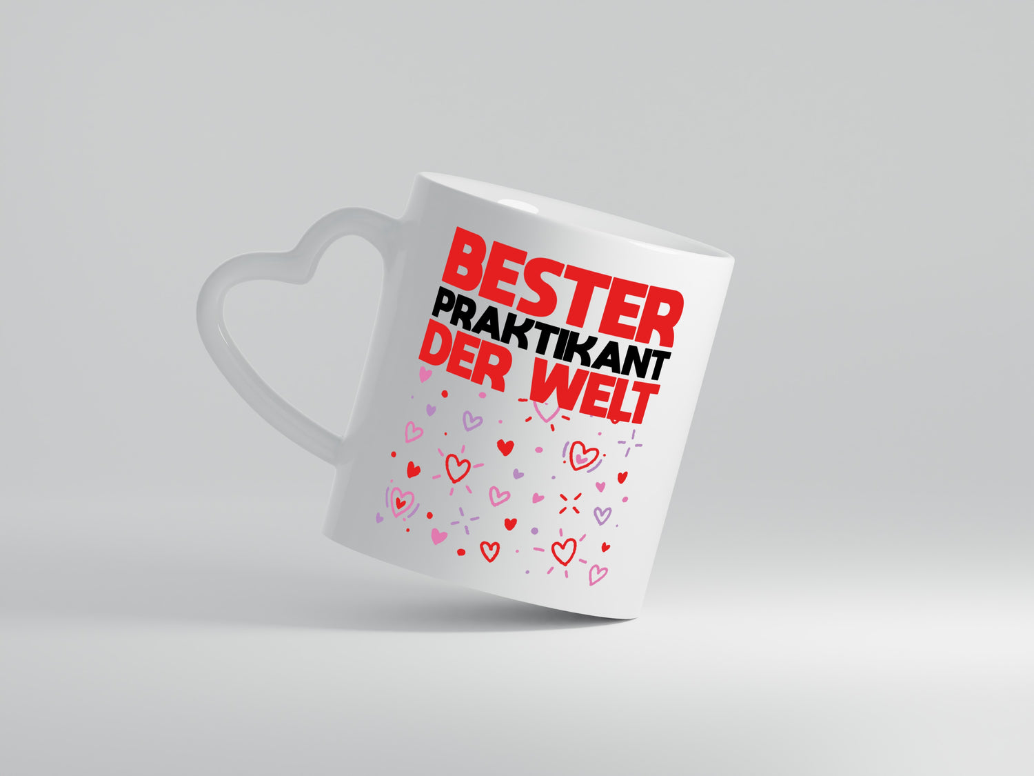 Bester Praktikant der Welt | Praktikum Tasse | Arbeit - Herzhenkel Tasse - Kaffeetasse / Geschenk / Familie