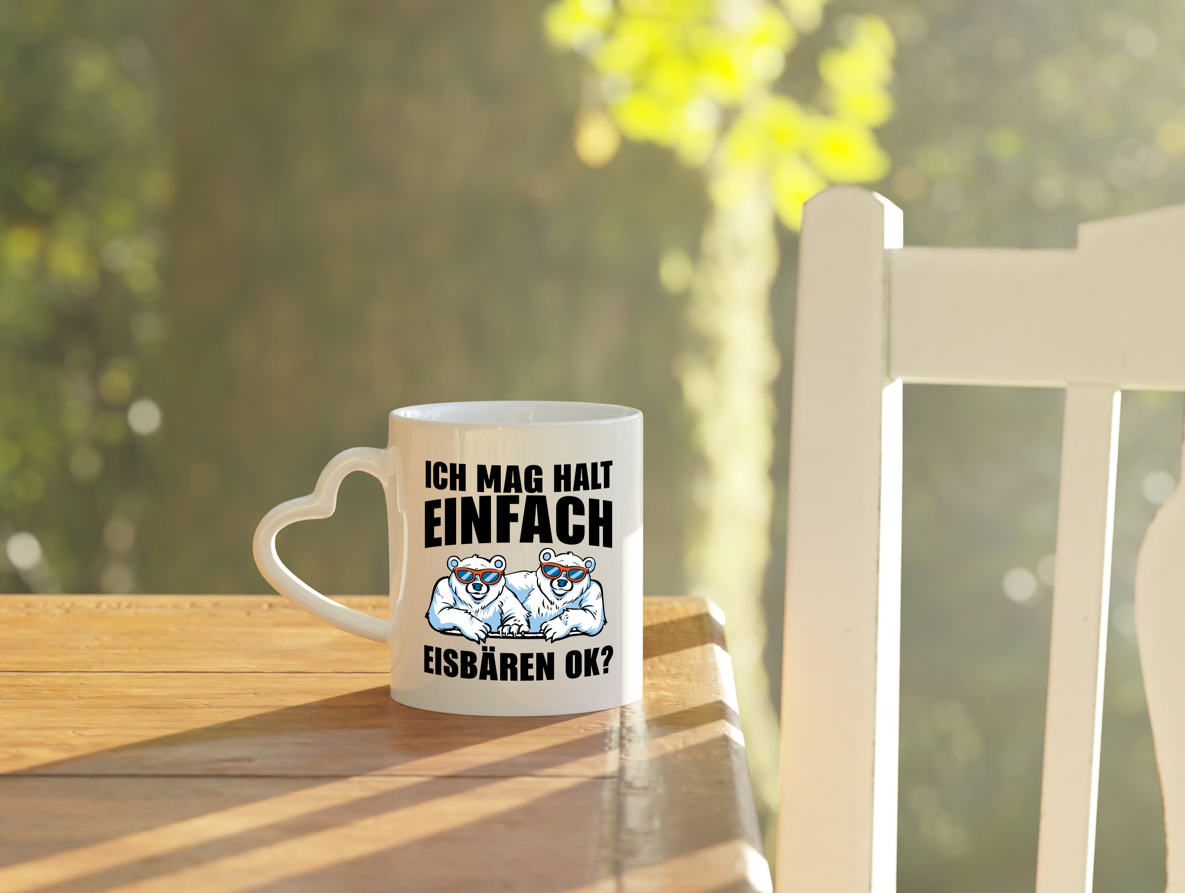 Ich mag Eisbären - Herzhenkel Tasse - Kaffeetasse / Geschenk / Familie