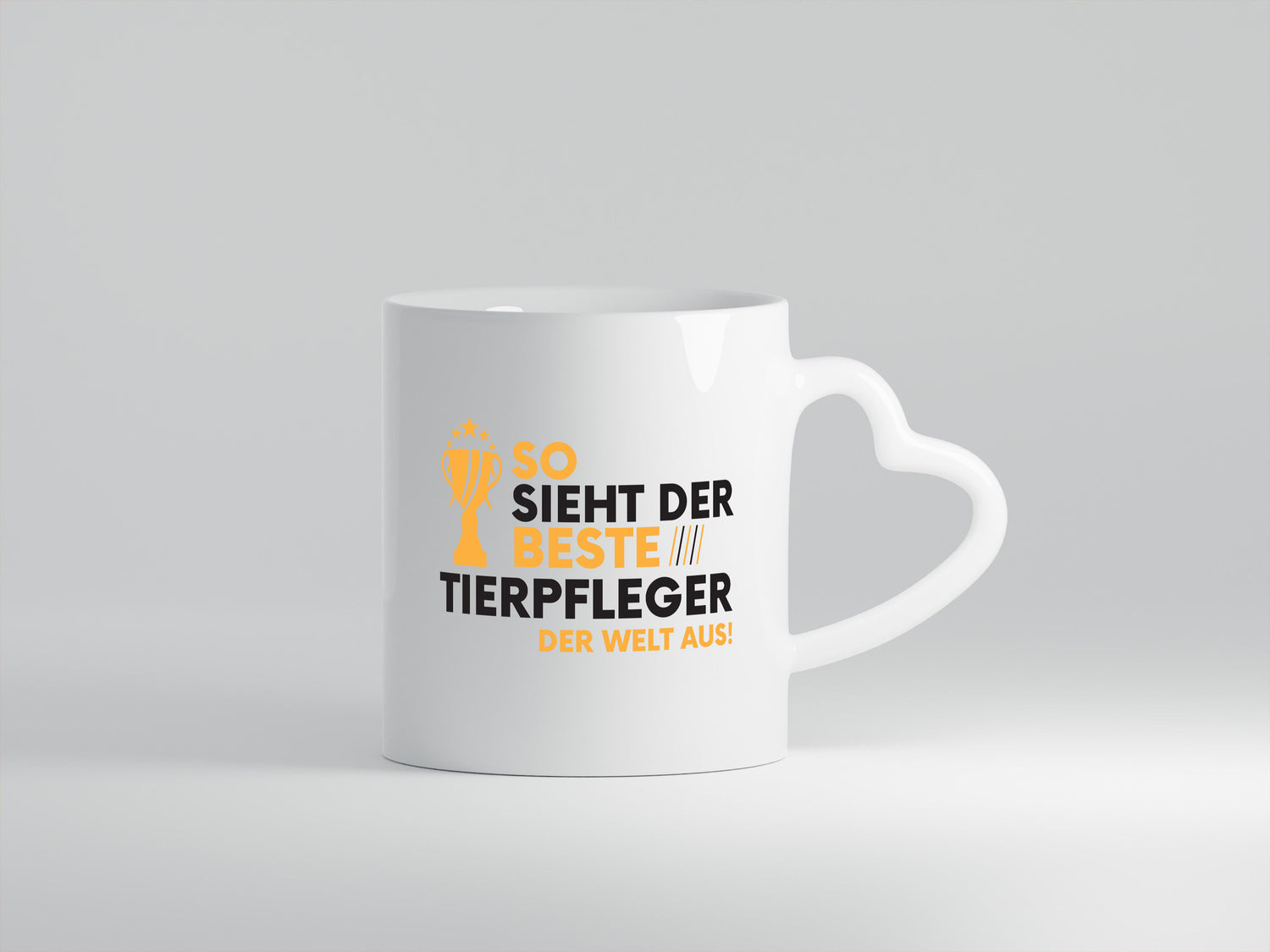 Der Weltbeste Tierpfleger | Pflegeberuf | Tierheim - Herzhenkel Tasse - Kaffeetasse / Geschenk / Familie