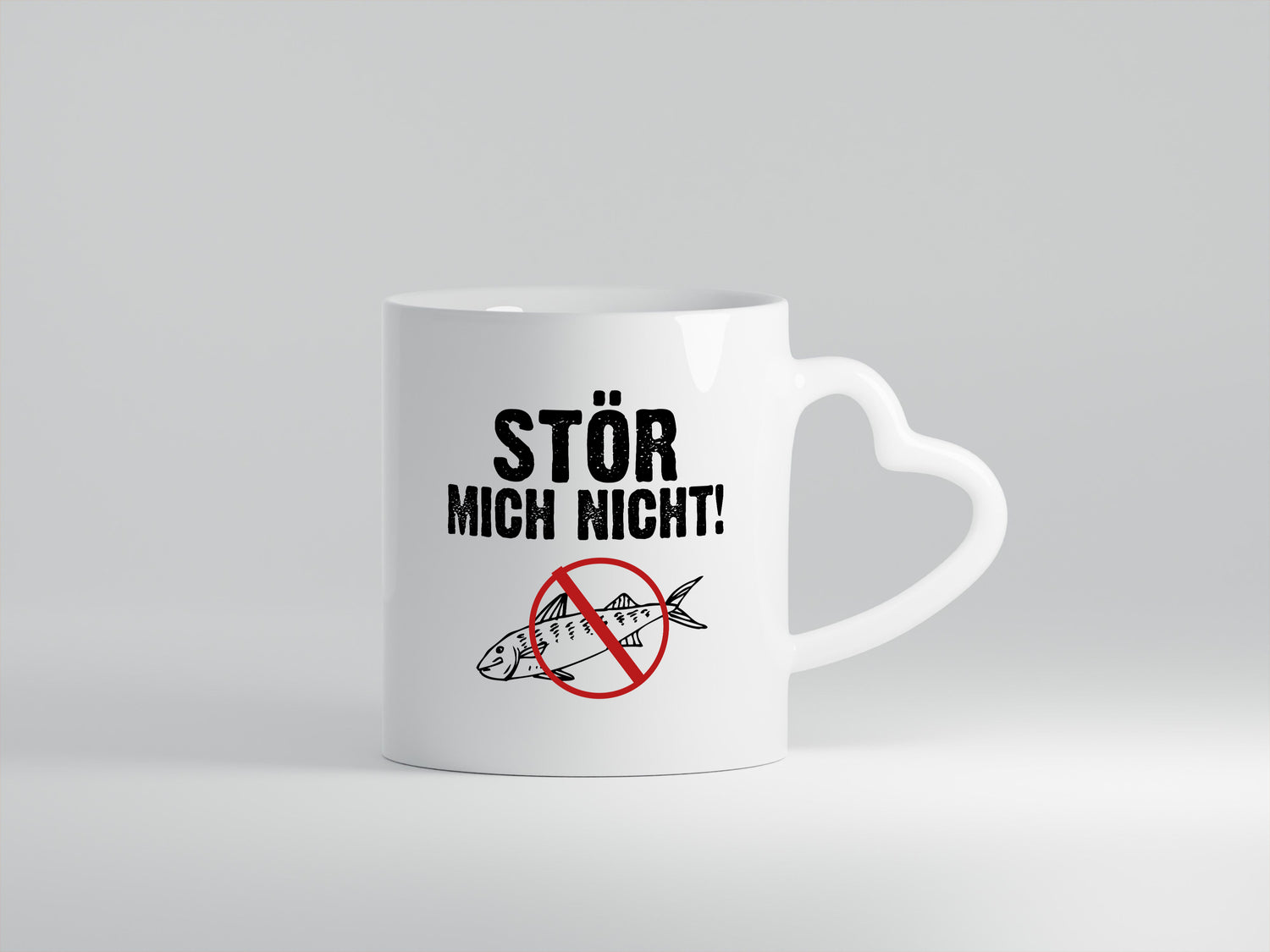 Stör mich nicht | Angler Tasse | Fischer Humor | Angeln - Herzhenkel Tasse - Kaffeetasse / Geschenk / Familie