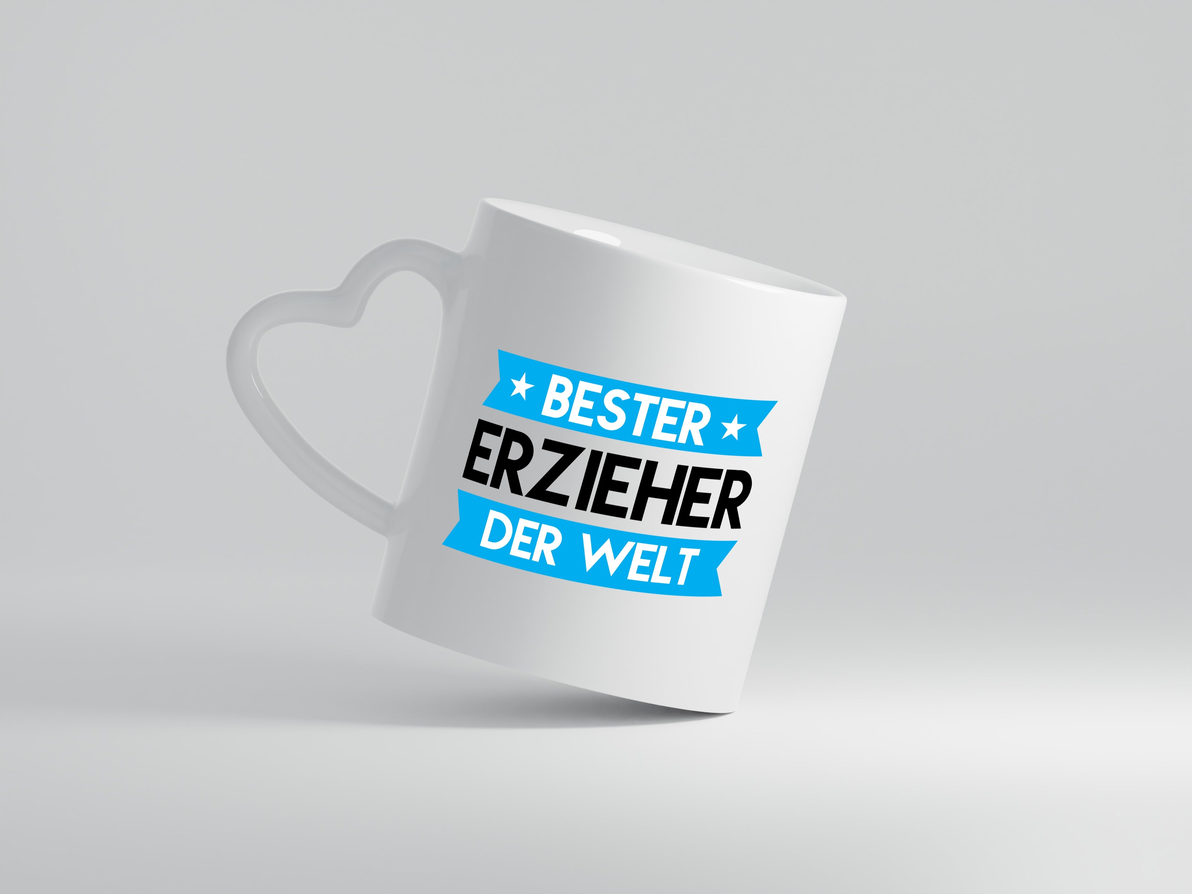 Bester Erzieher | Pädagoge | Schule - Herzhenkel Tasse - Kaffeetasse / Geschenk / Familie