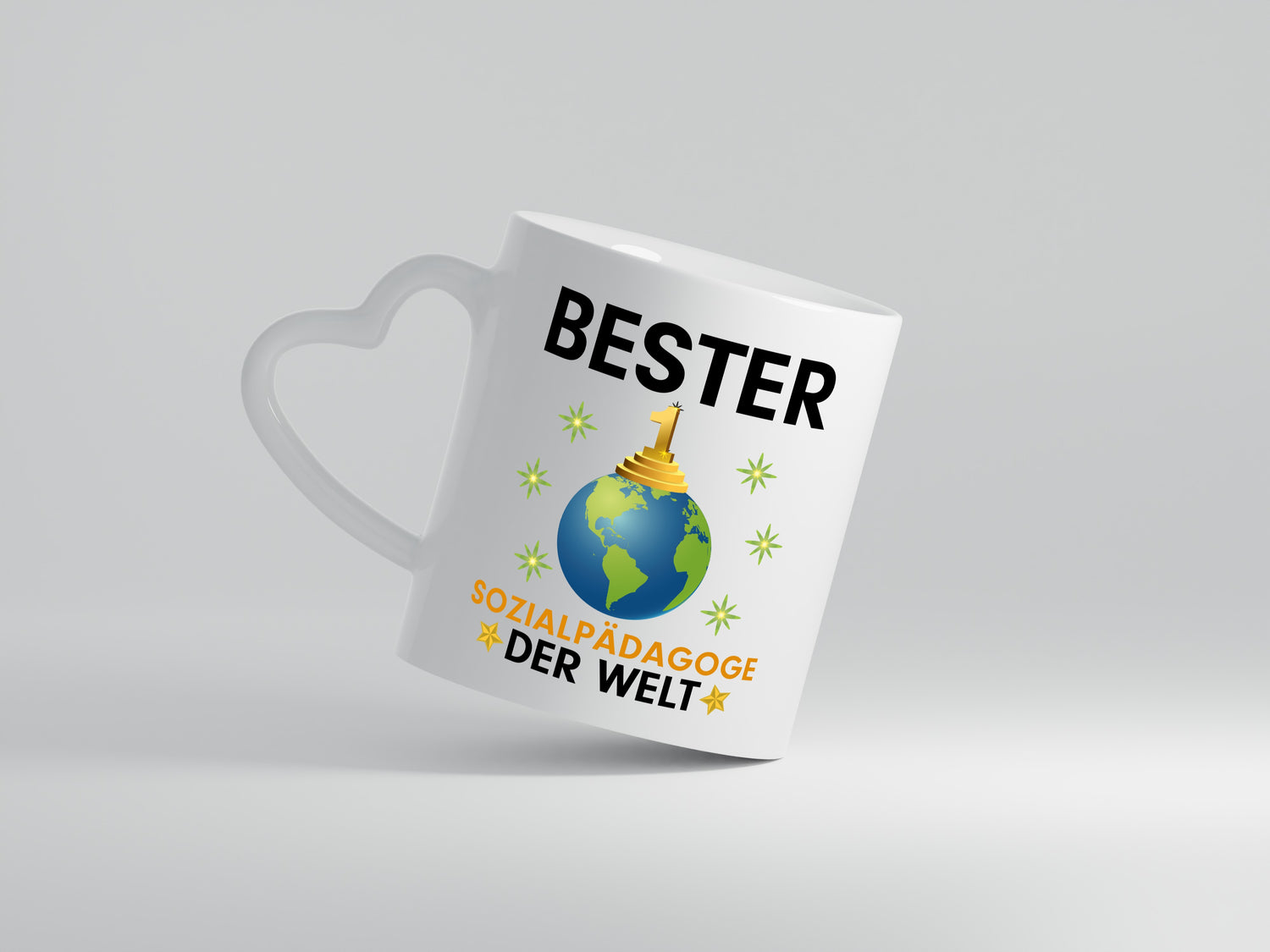 Welt Bester Sozialpädagoge | Pädagoge - Herzhenkel Tasse - Kaffeetasse / Geschenk / Familie