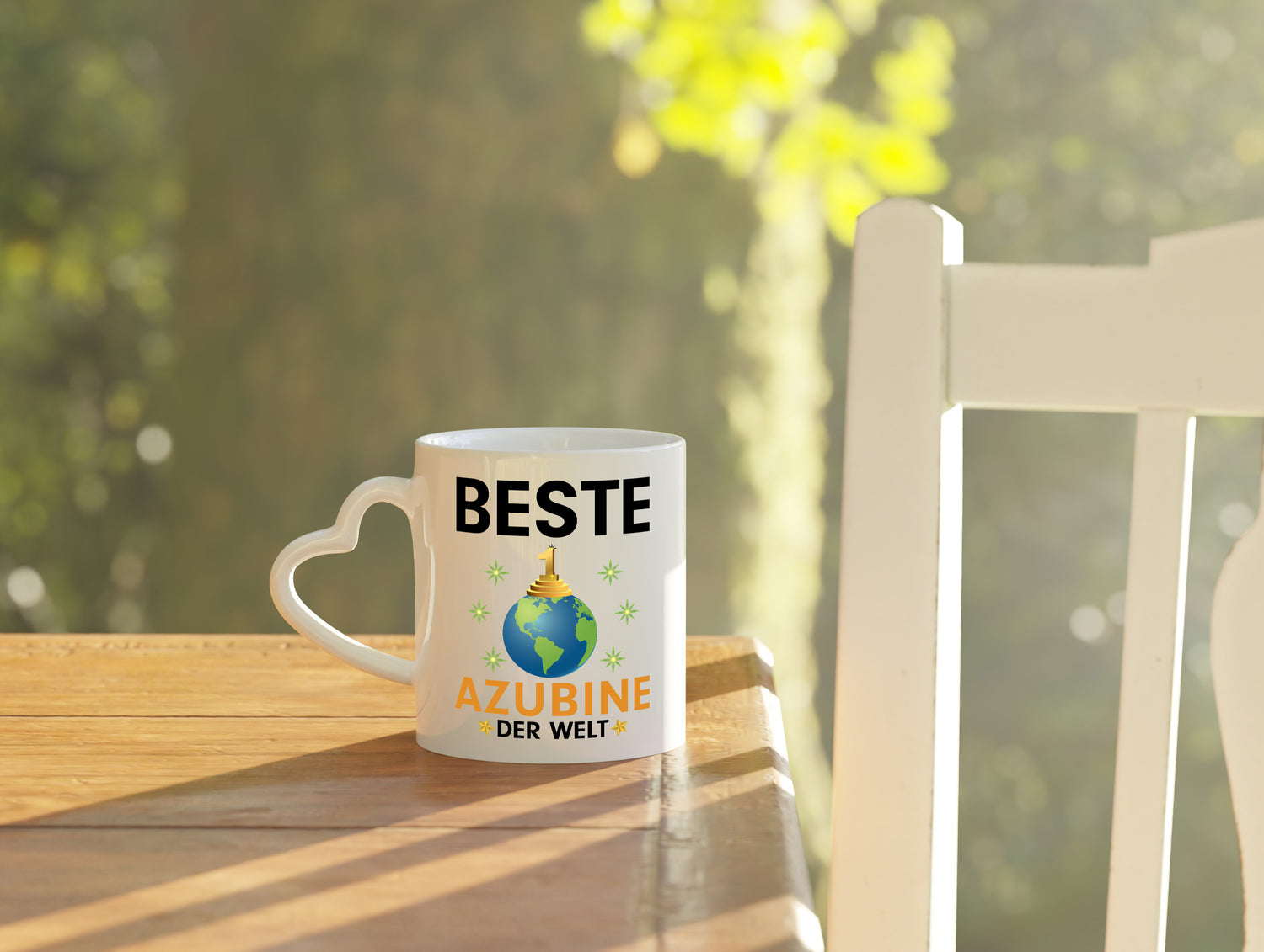 Welt Beste Azubine | Ausbildung | Lehre | Lehrling - Herzhenkel Tasse - Kaffeetasse / Geschenk / Familie