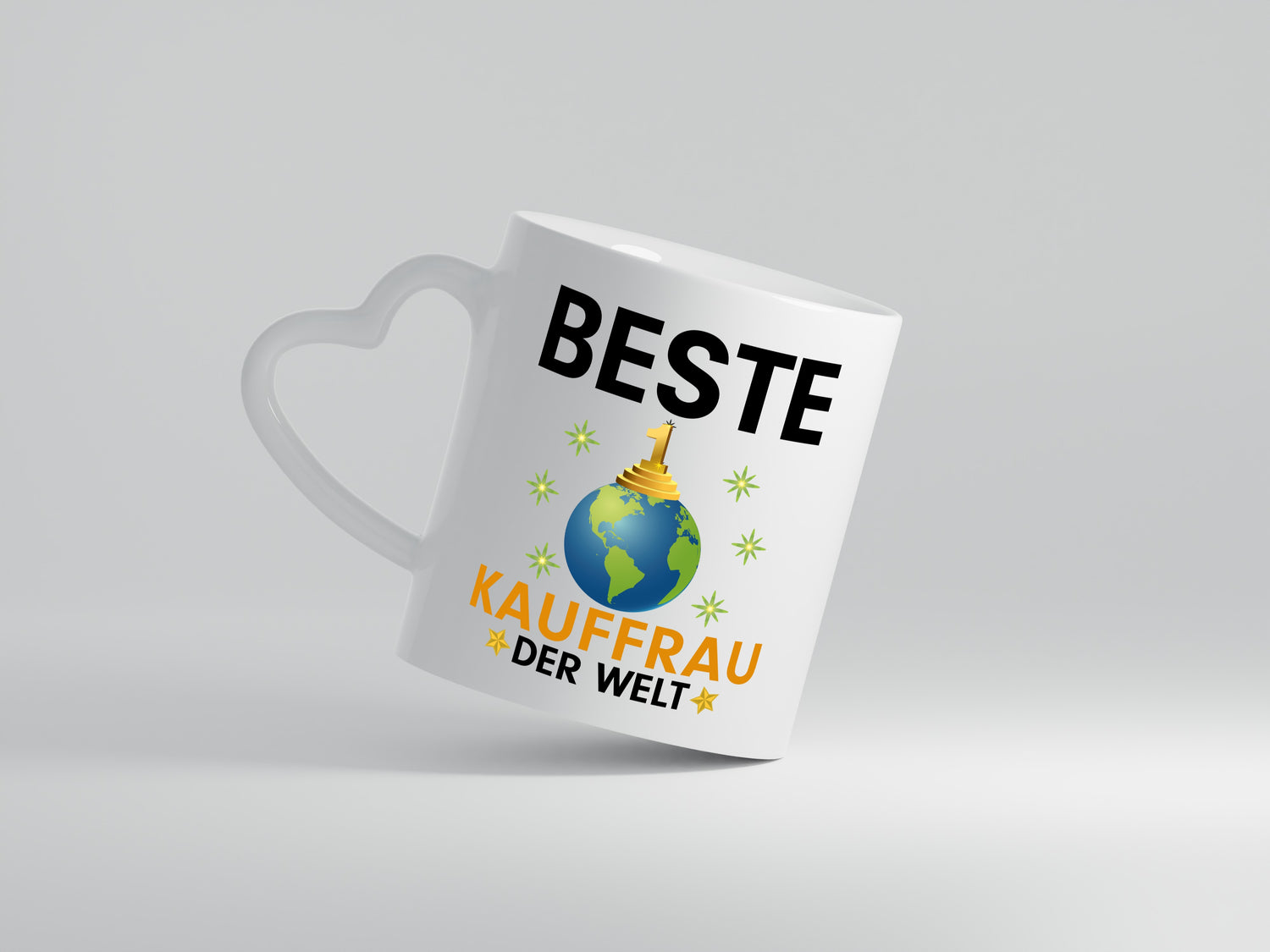 Welt Beste Kauffrau | Kauffrauen - Herzhenkel Tasse - Kaffeetasse / Geschenk / Familie