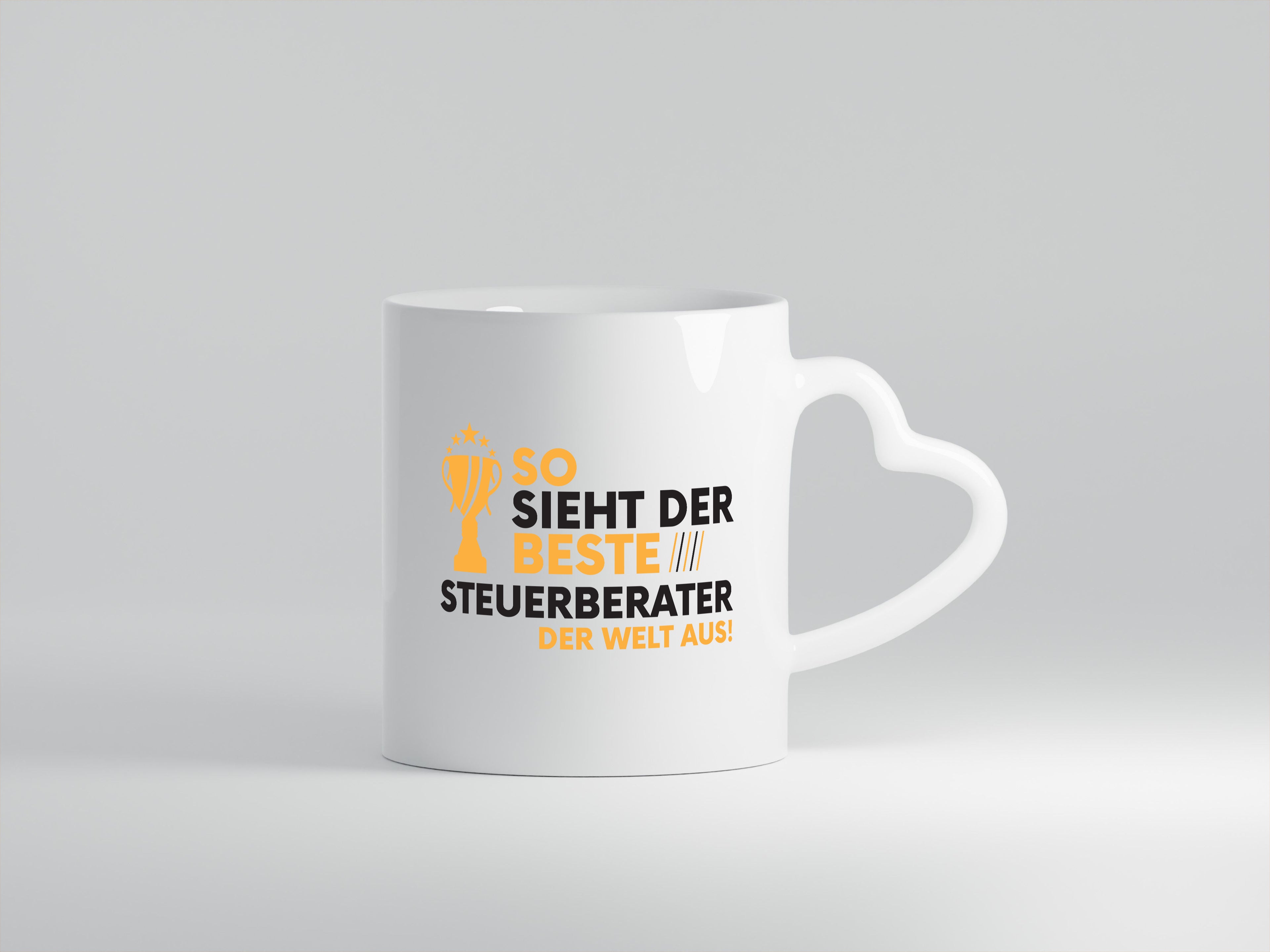 Der Weltbeste Steuerberater | Steuern - Herzhenkel Tasse - Kaffeetasse / Geschenk / Familie