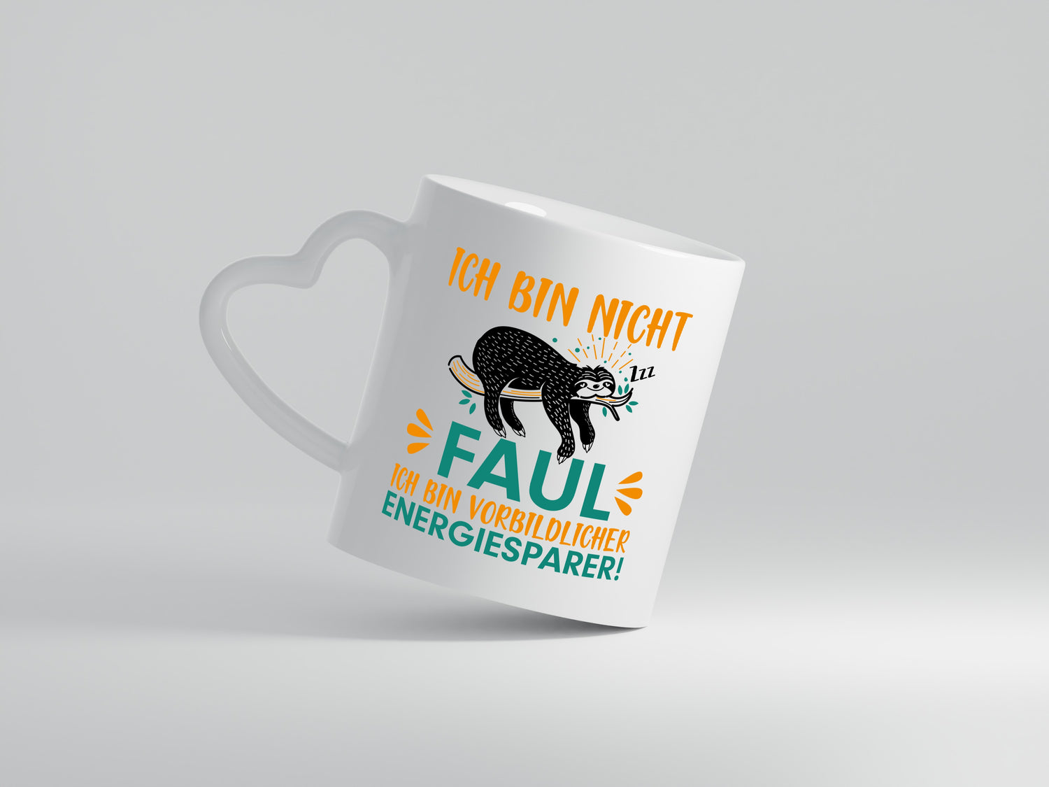 Fauler Energiesparer | Faultier Tasse | Faulpelz Humor - Herzhenkel Tasse - Kaffeetasse / Geschenk / Familie