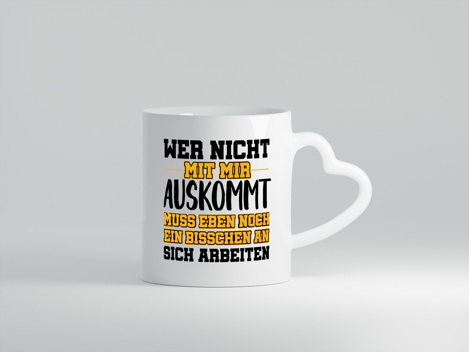 An sich Arbeiten - Herzhenkel Tasse - Kaffeetasse / Geschenk / Familie