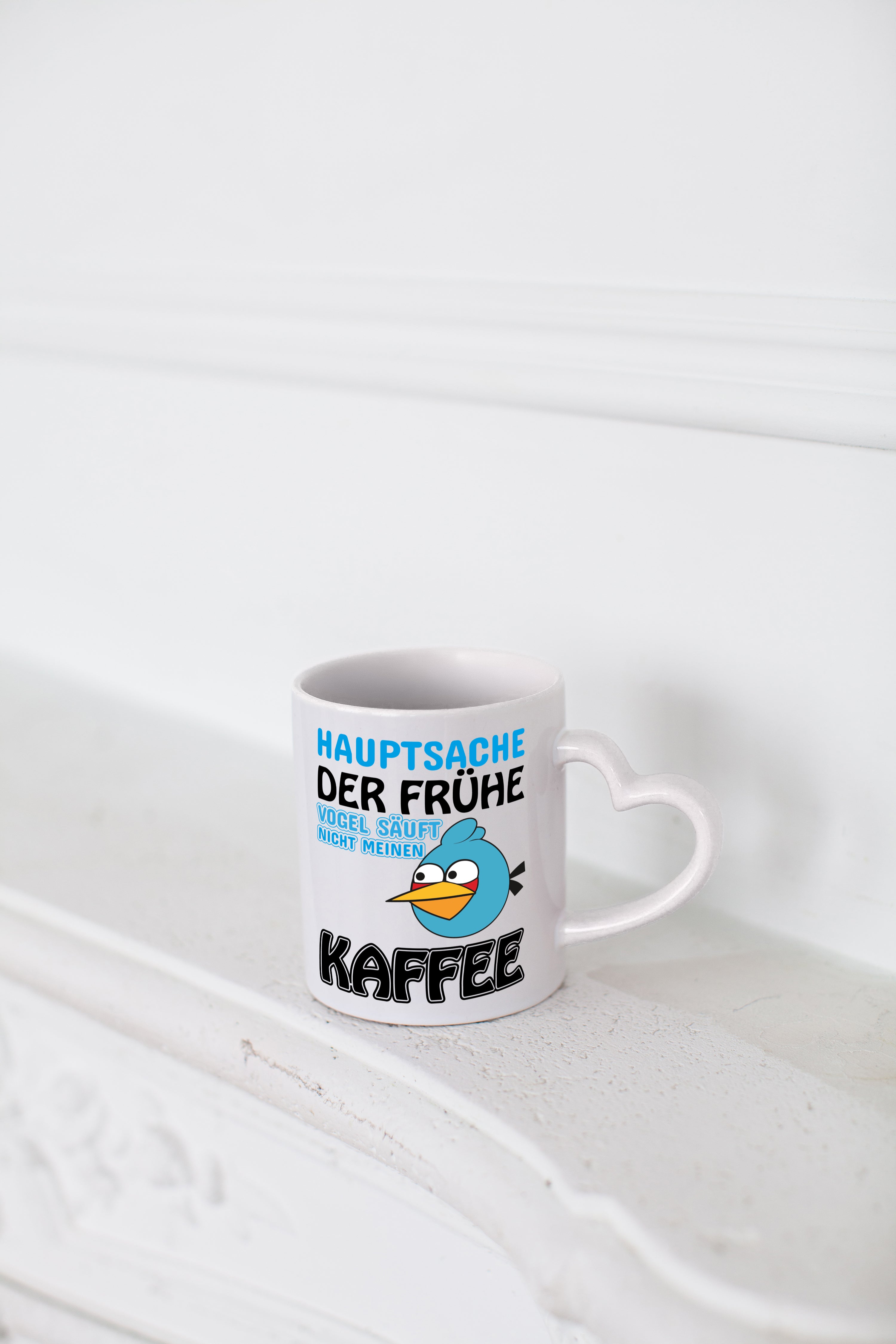 der frühe Vogel säuft nicht meinen Kaffee - Herzhenkel Tasse - Kaffeetasse / Geschenk / Familie