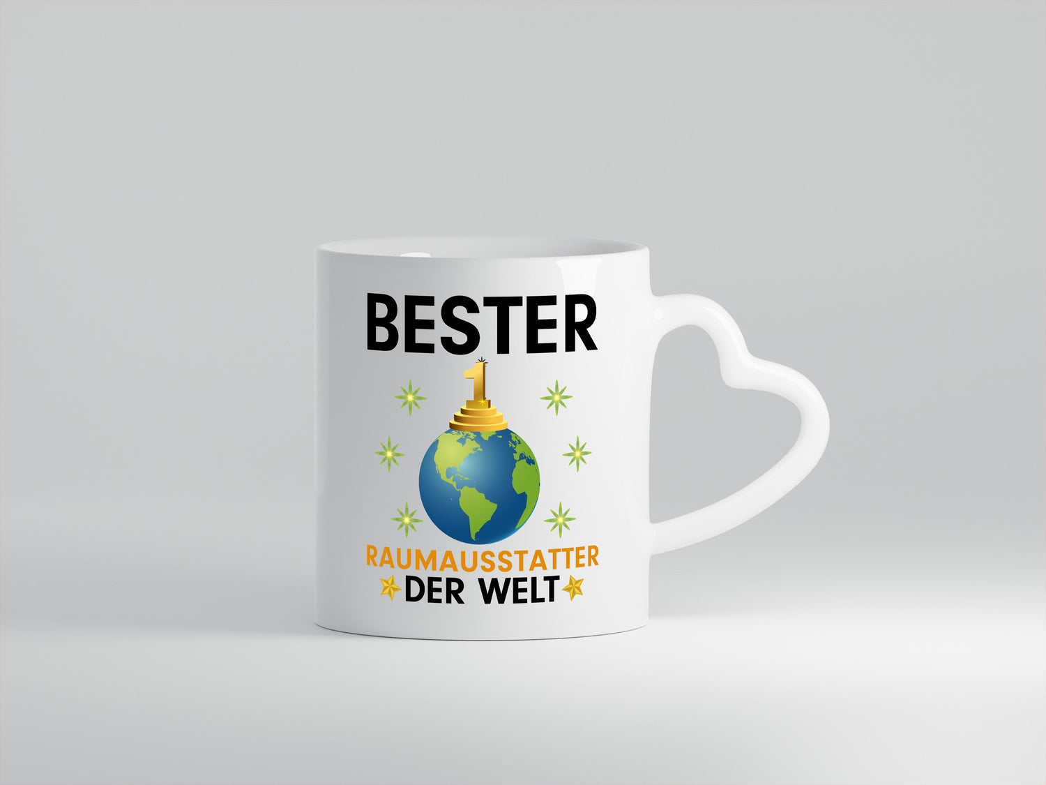 Welt Bester Raumausstatter | Wohn Ausstatter - Herzhenkel Tasse - Kaffeetasse / Geschenk / Familie