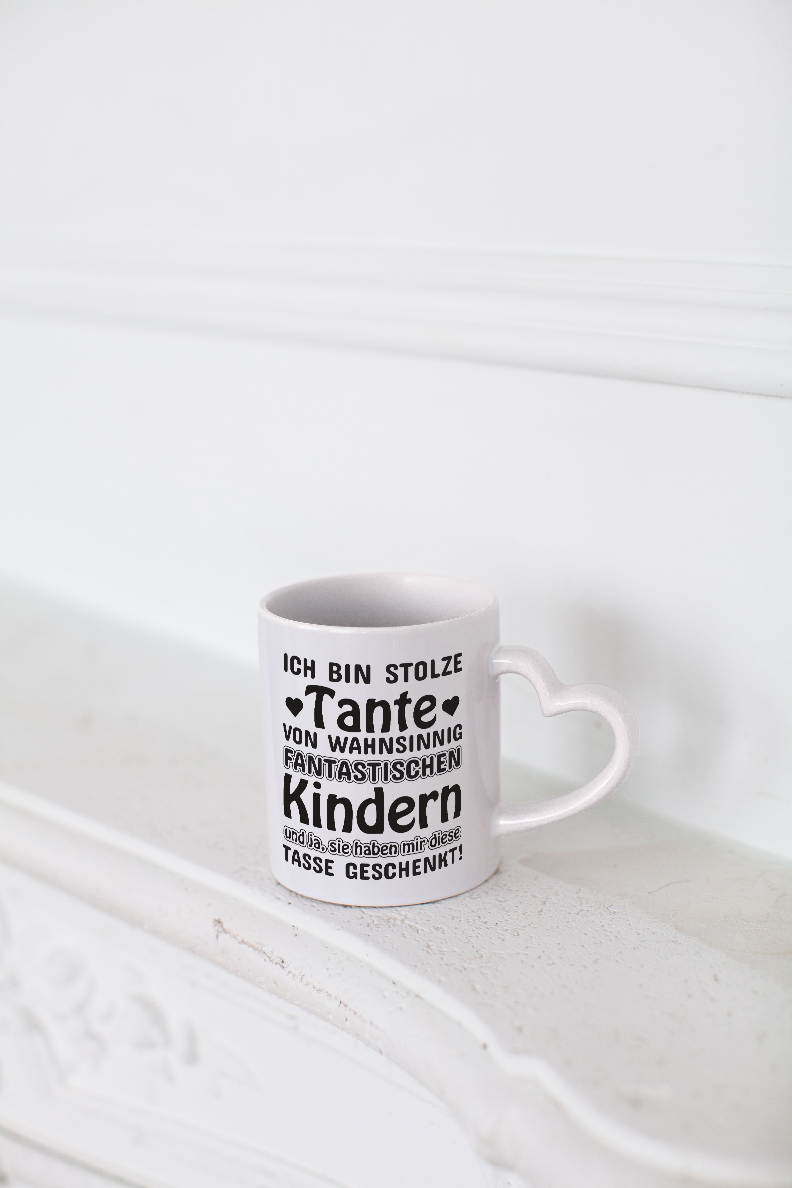 Stolze Tante | Spruch Tasse lustig | Neffe | Nichte - Herzhenkel Tasse - Kaffeetasse / Geschenk / Familie