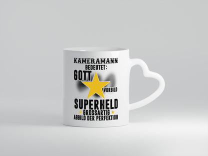 Bedeutung von Kameramann | Kamera - Herzhenkel Tasse - Kaffeetasse / Geschenk / Familie