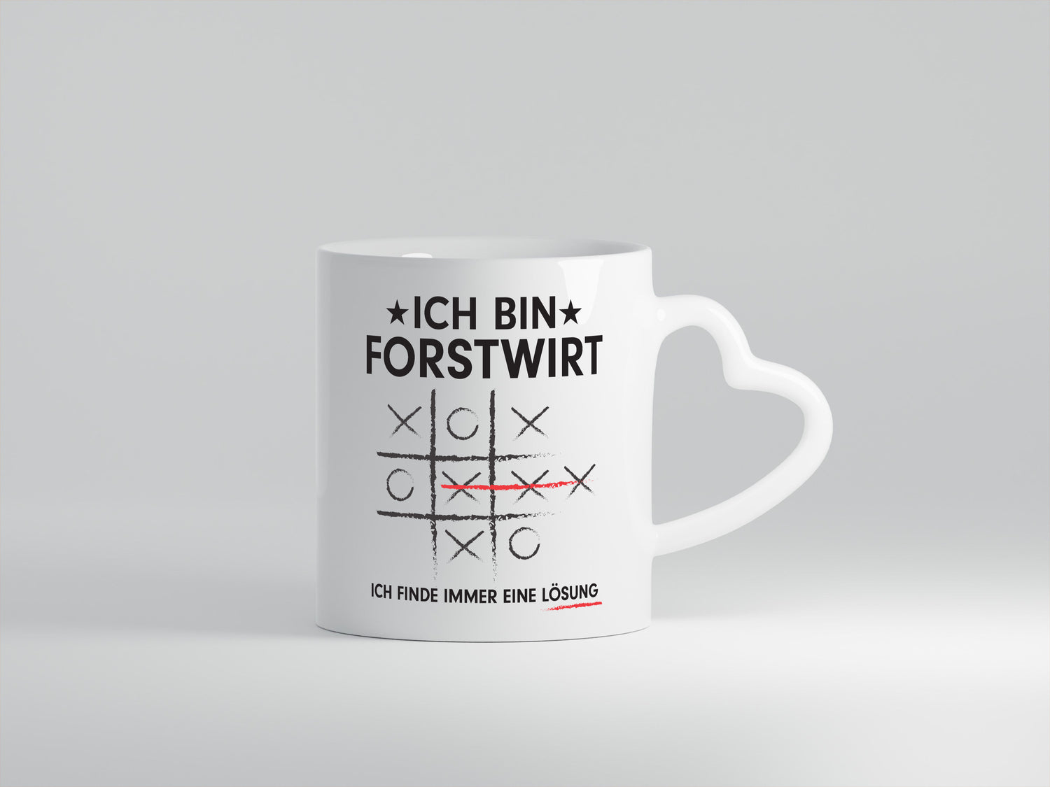 Lösung Finden: Forstwirt | Waldarbeiter - Herzhenkel Tasse - Kaffeetasse / Geschenk / Familie